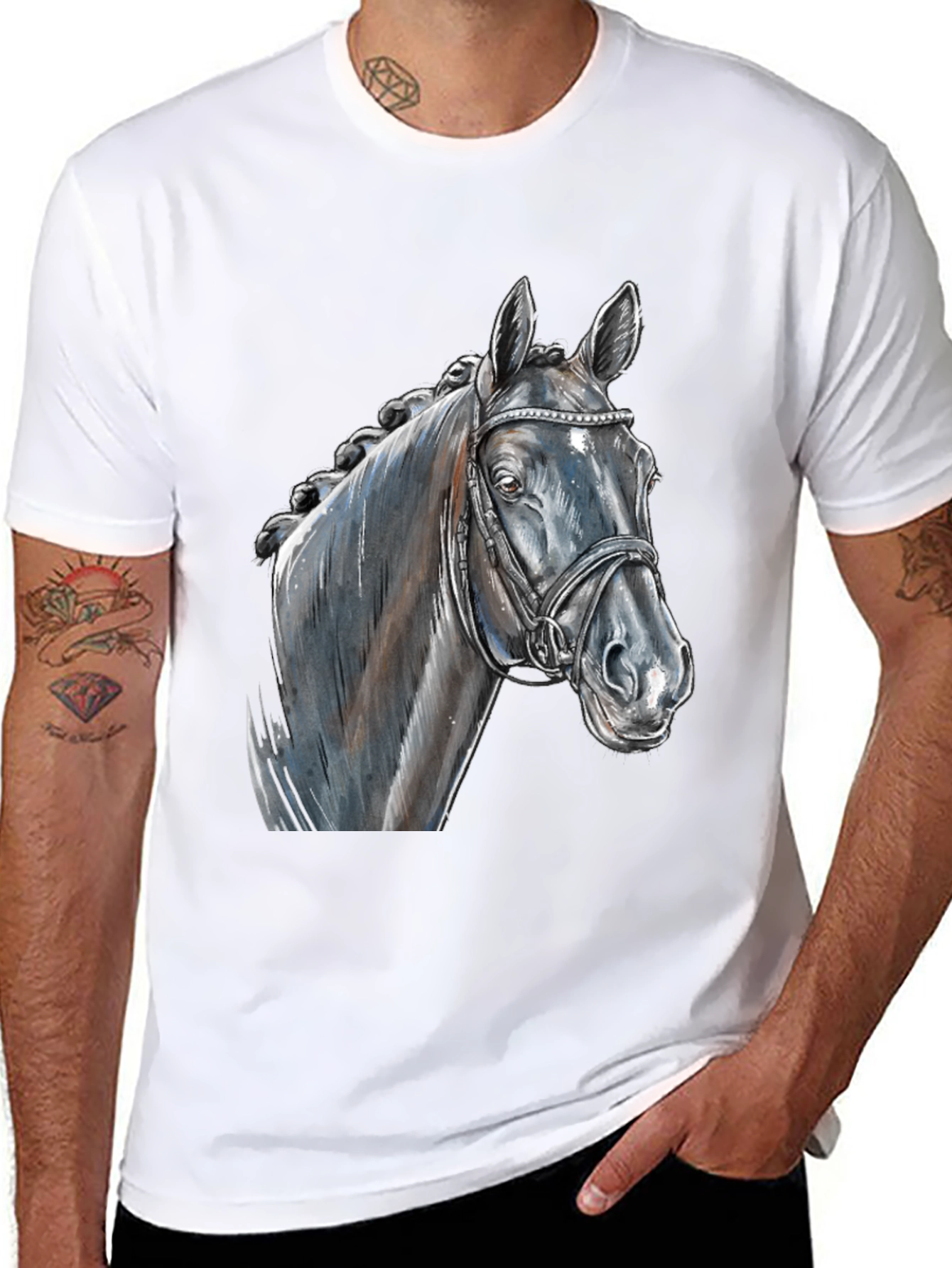 Black Black Horse Graphic Tee - Equestrian Style view 8