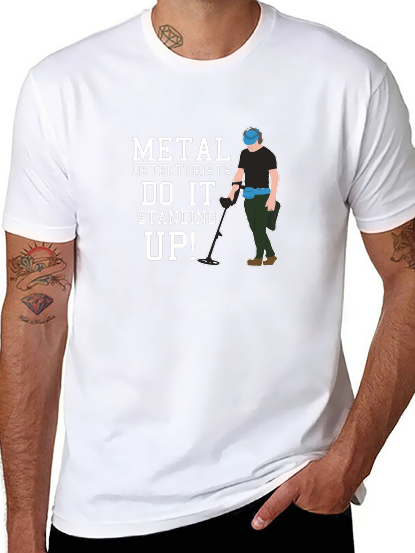 Metal Detectorist Standing Up T-Shirt - 8