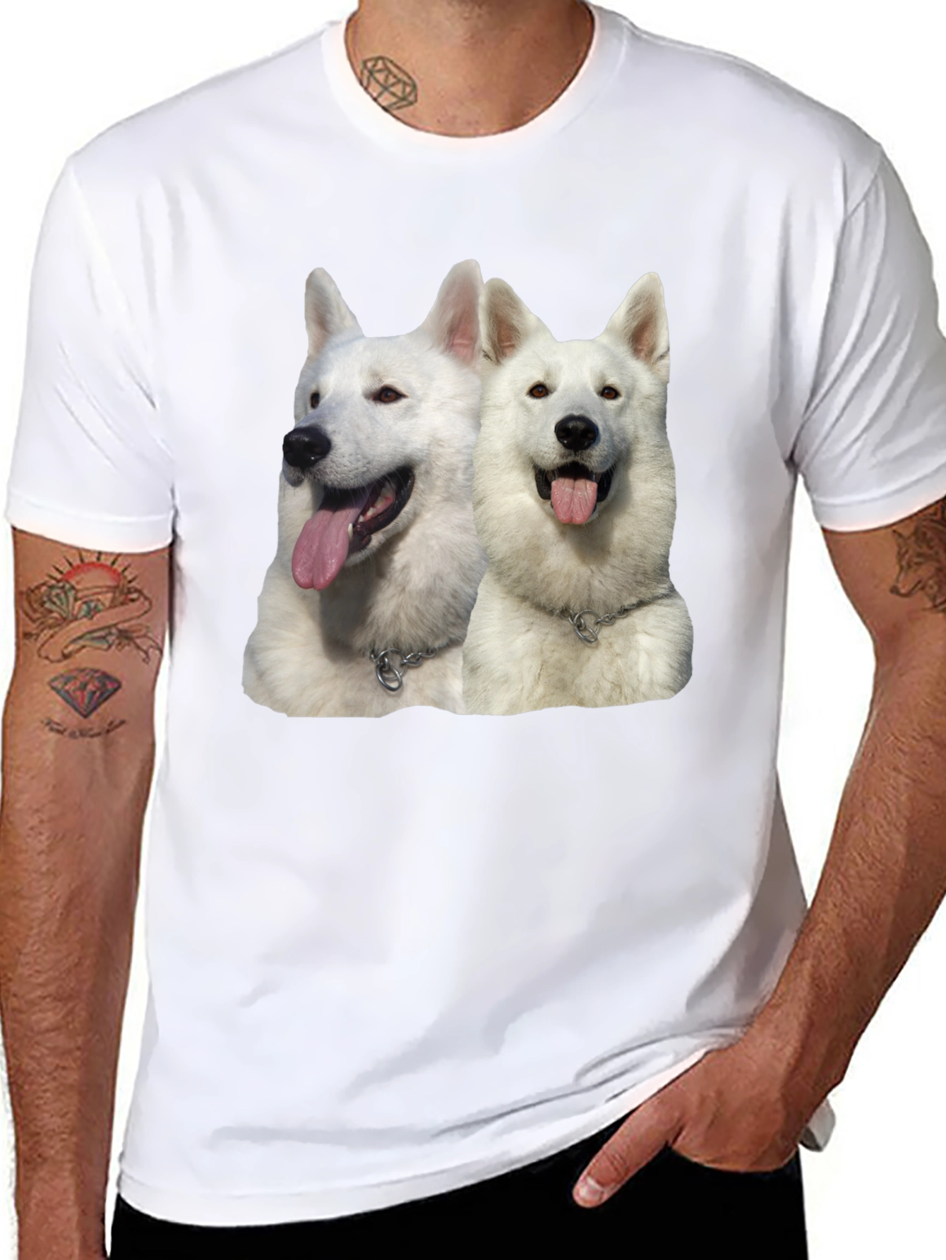 Black White Dog Graphic Black T-Shirt view 8