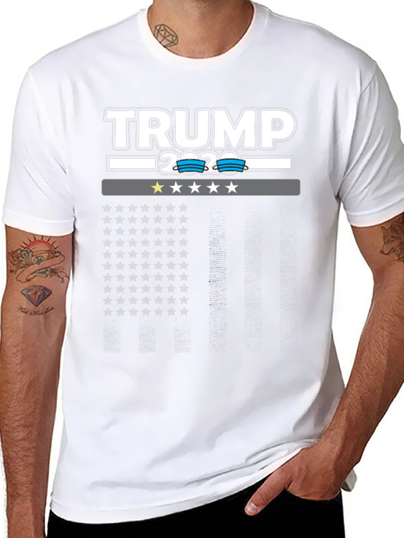 Black Trump 2020 Graphic Print Tee view 8