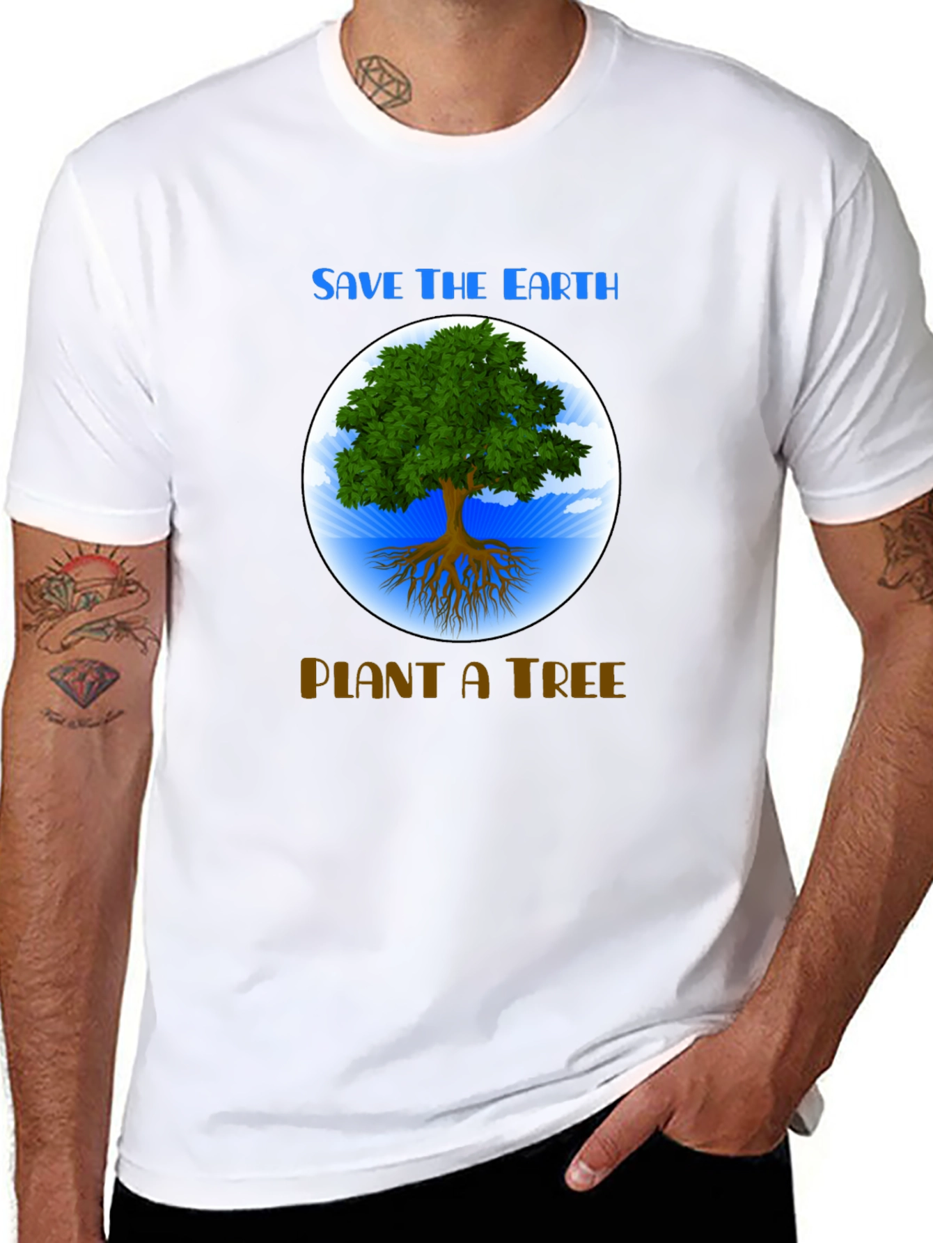 Black Save the Earth T-Shirt: Plant a Tree Graphic Tee view 8