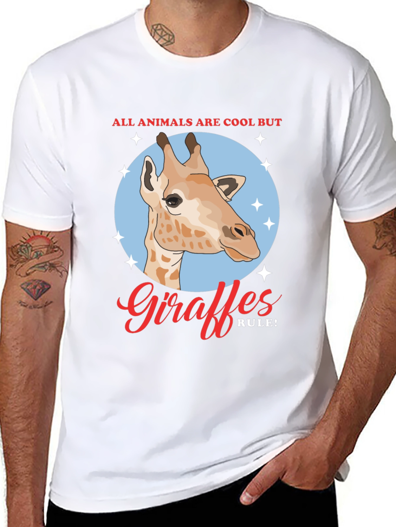 Black Giraffe Rule! Men's Graphic T-Shirt view 8
