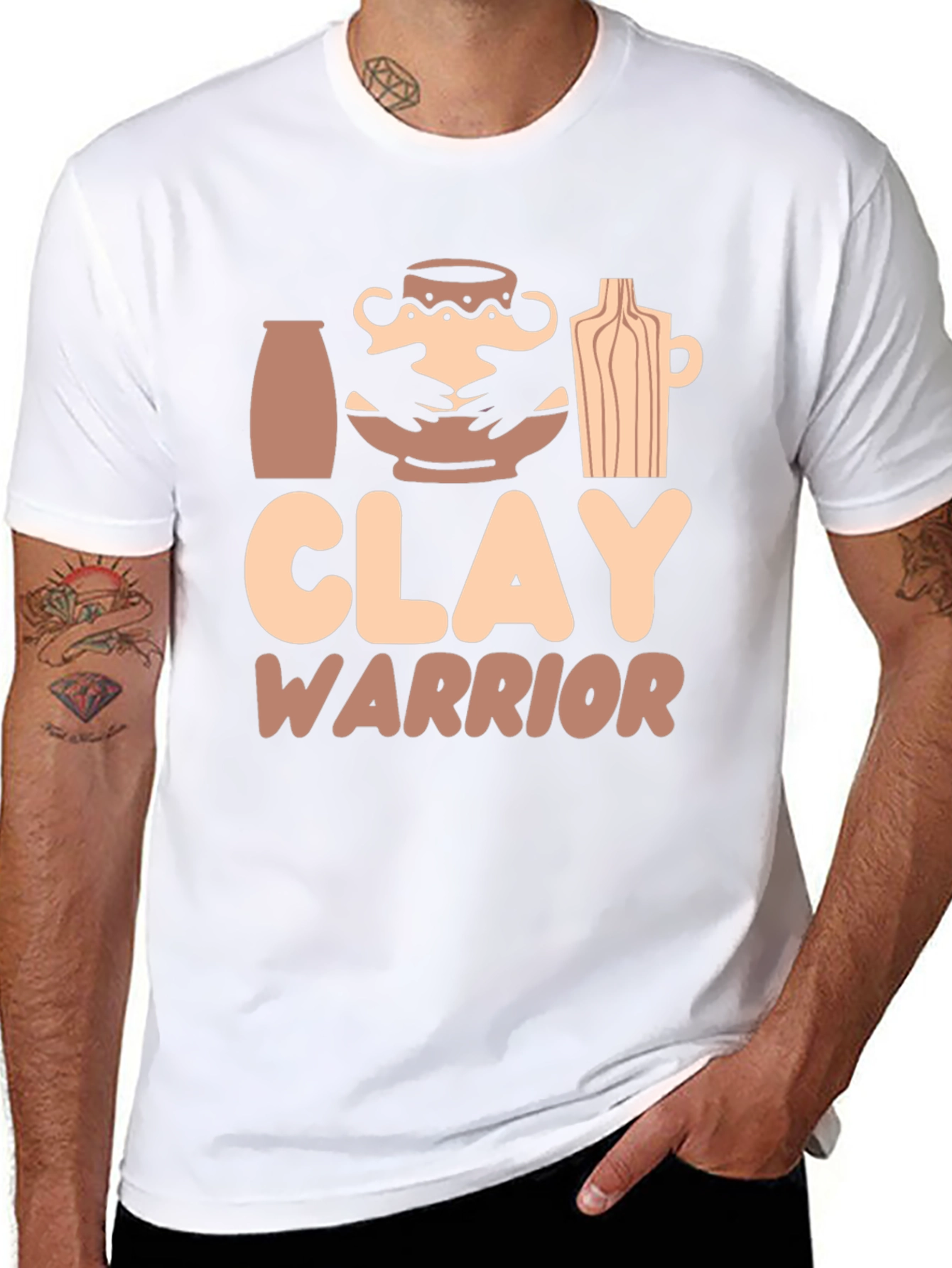 Black Clay Warrior Graphic T-Shirt - Pottery Lover Gift view 8