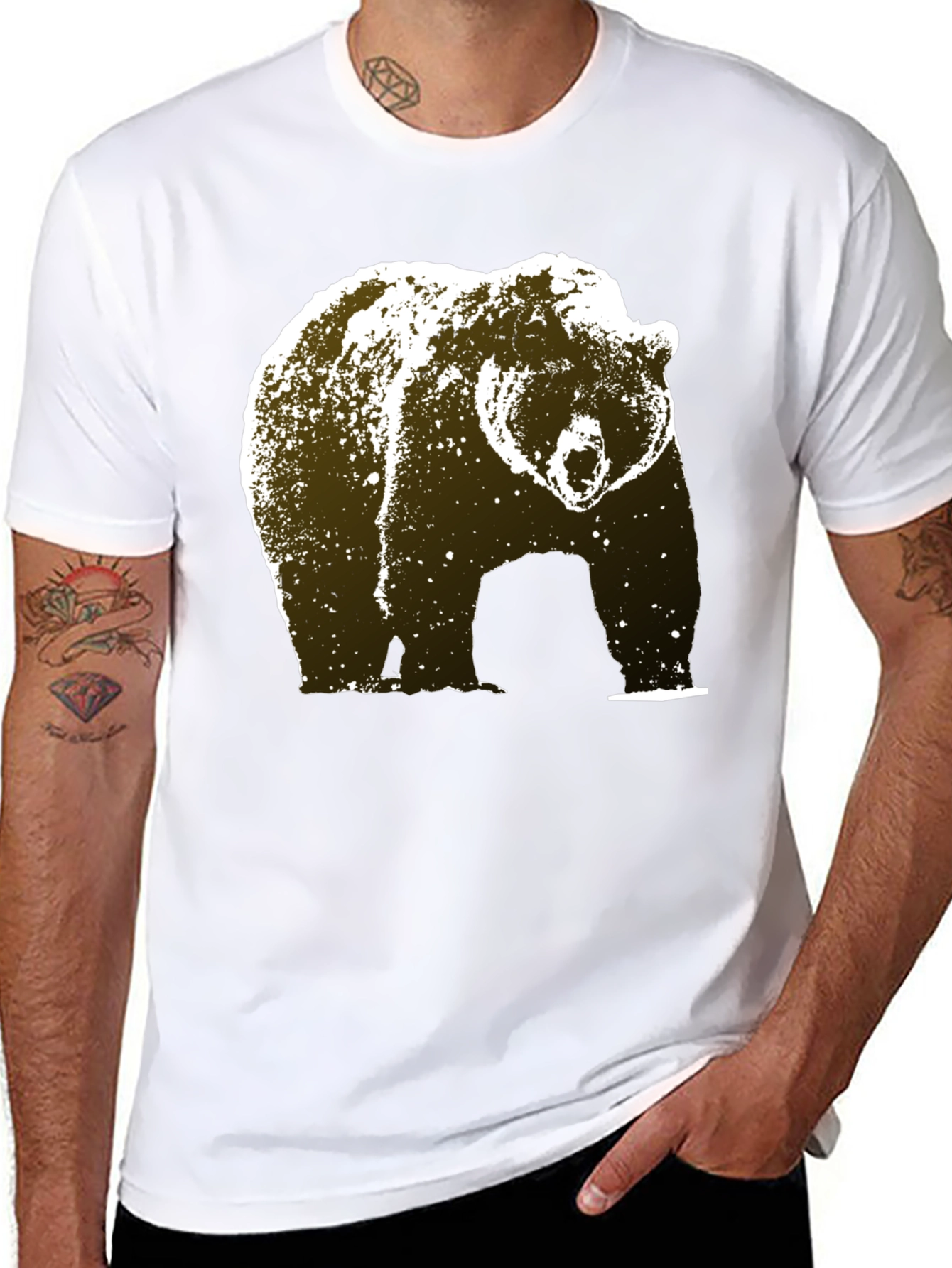 Black Bear Graphic Tee - Black Cotton Blend view 8
