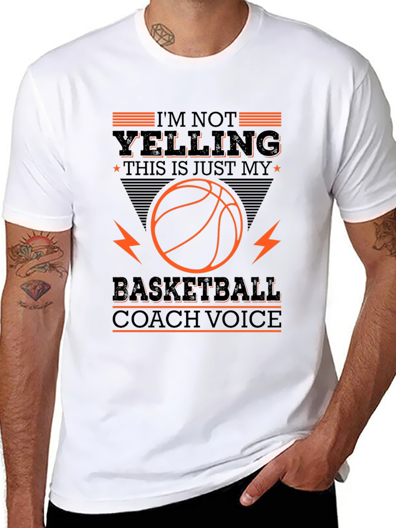 Black Basketball Coach Voice T-Shirt view 8
