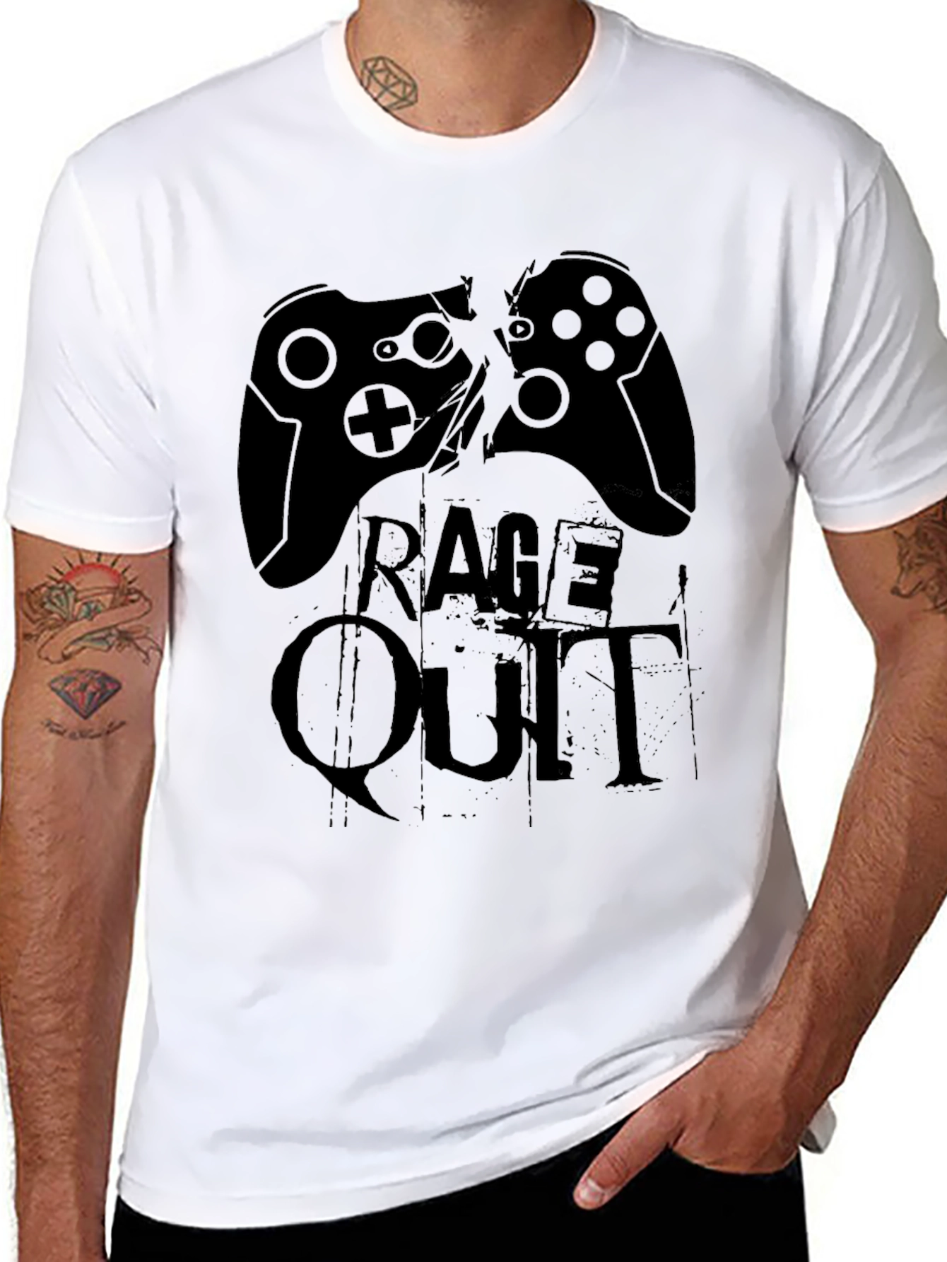 Black Rage Quit Gaming T-Shirt - Black view 8
