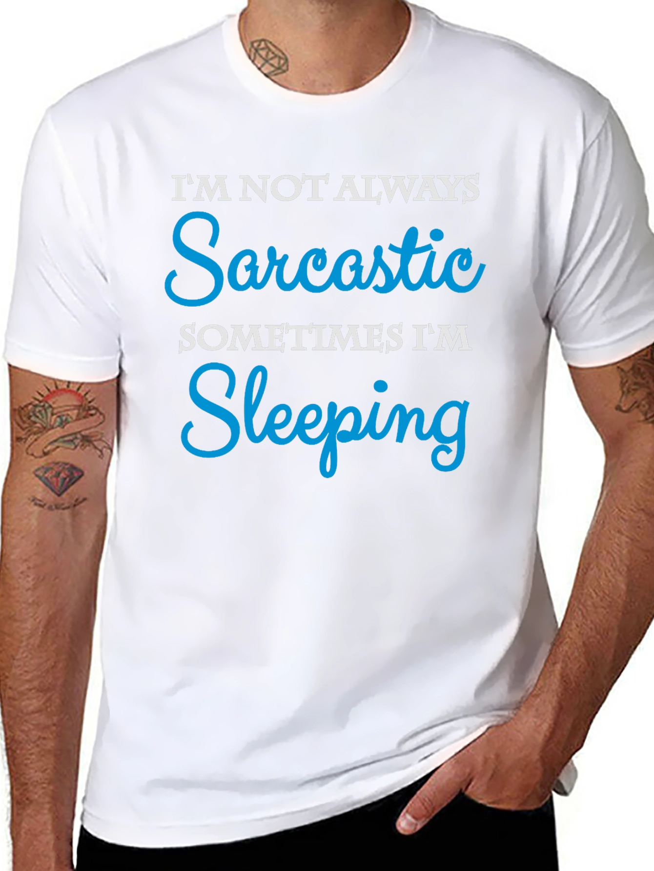 Black Sarcastic Sleeping Funny Graphic T-Shirt view 8