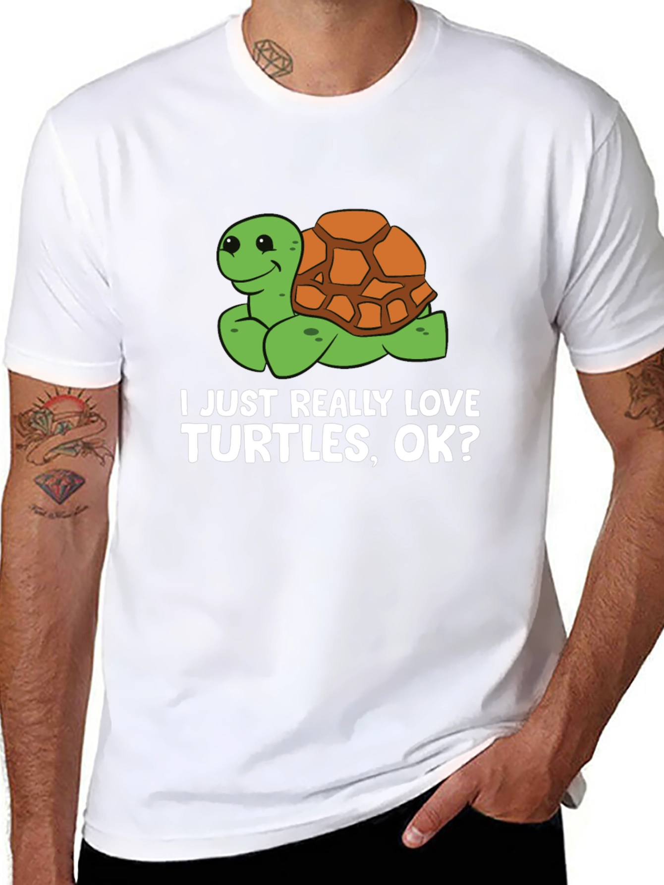 Black Turtle Lover T-Shirt: I Just Really Love Turtles, OK? view 8
