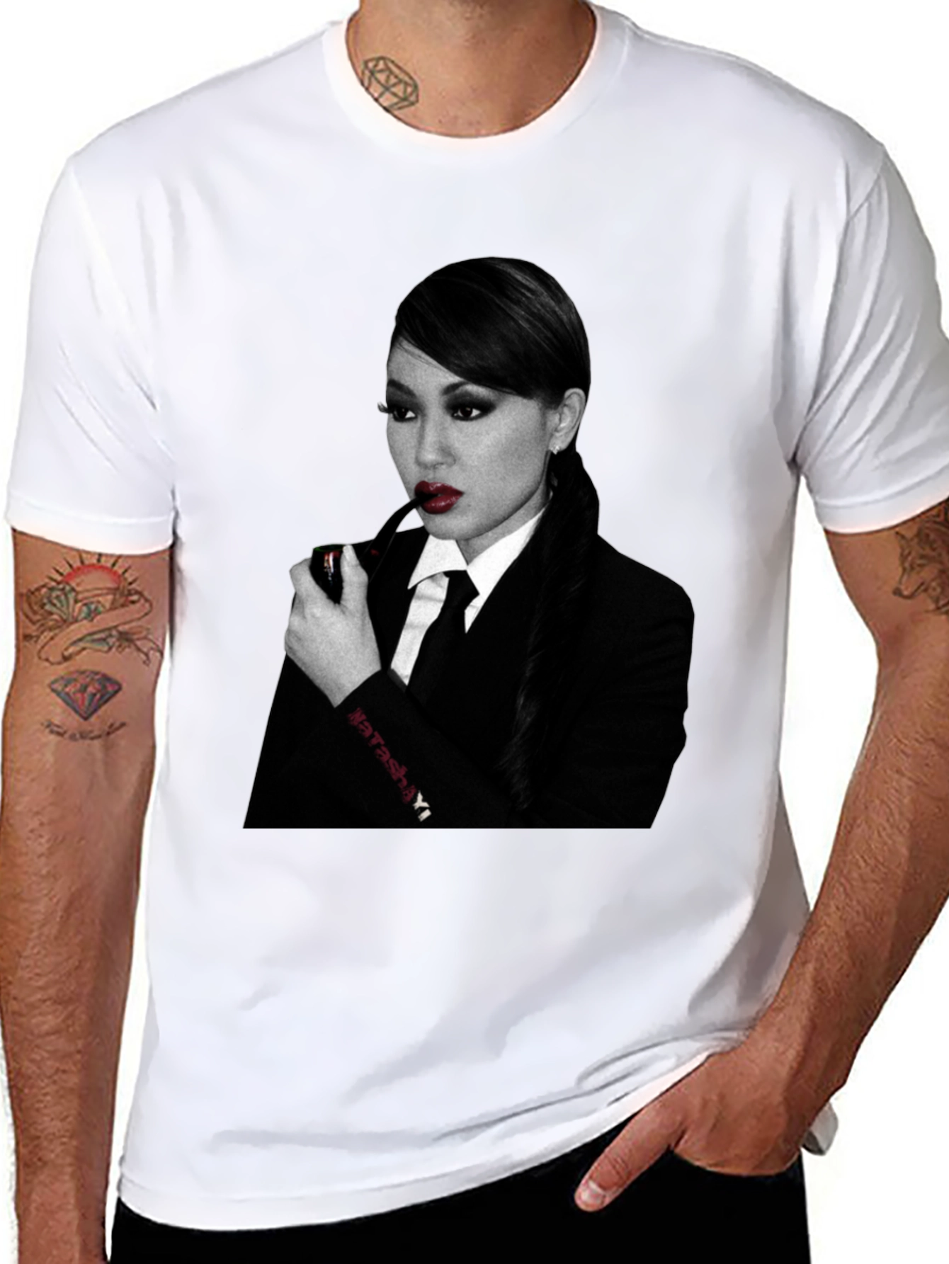 Black Natasha Yi Smoking Pipe Graphic Tee view 8