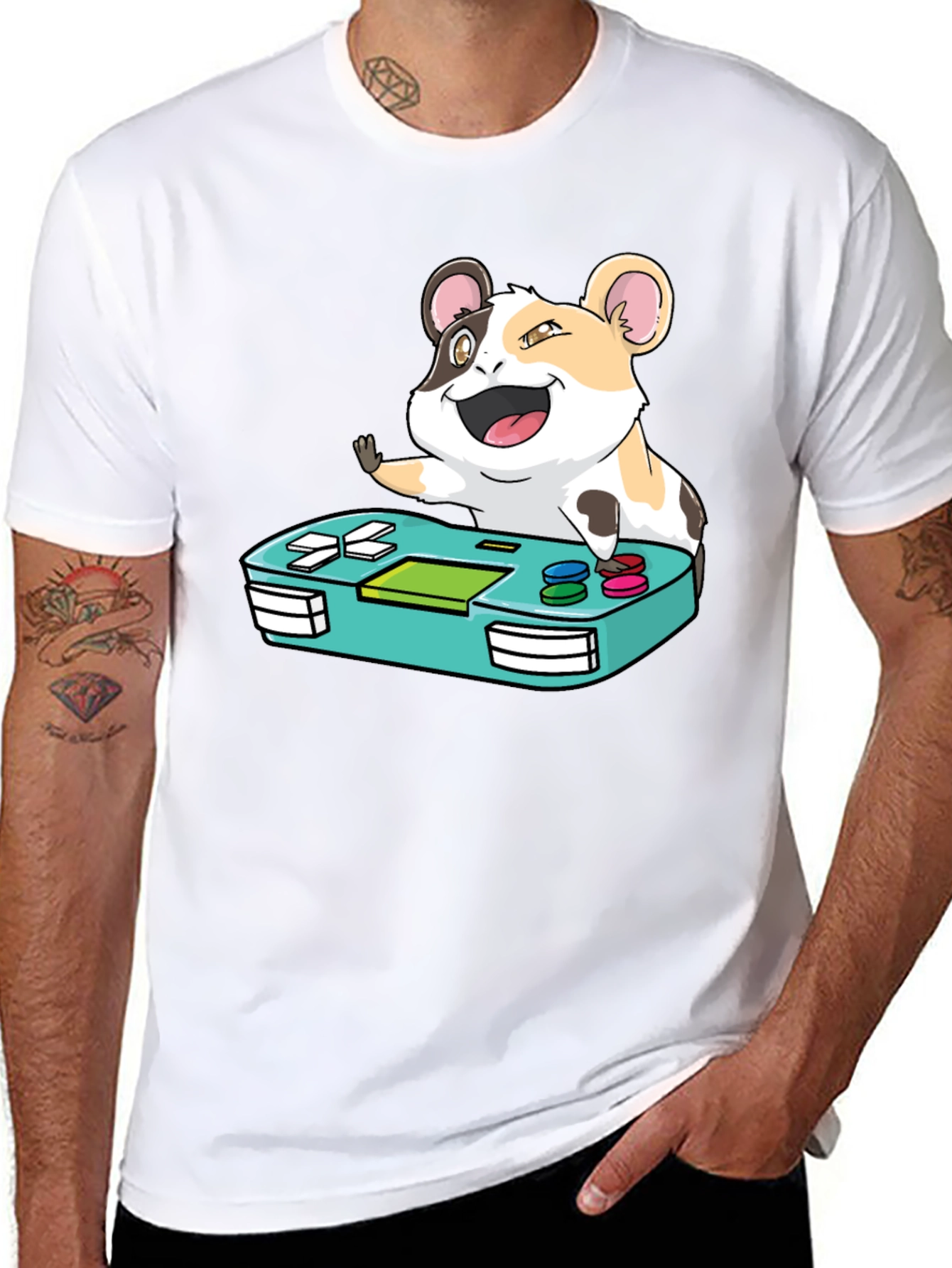 Black Hamster Gamer T-Shirt - Cute Gaming Tee view 8