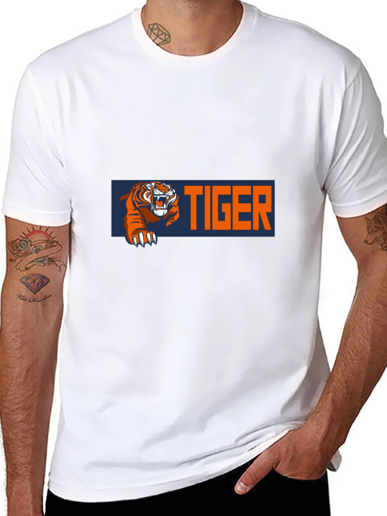 Black Cool Tiger Graphic T-Shirt - Bold Design view 8