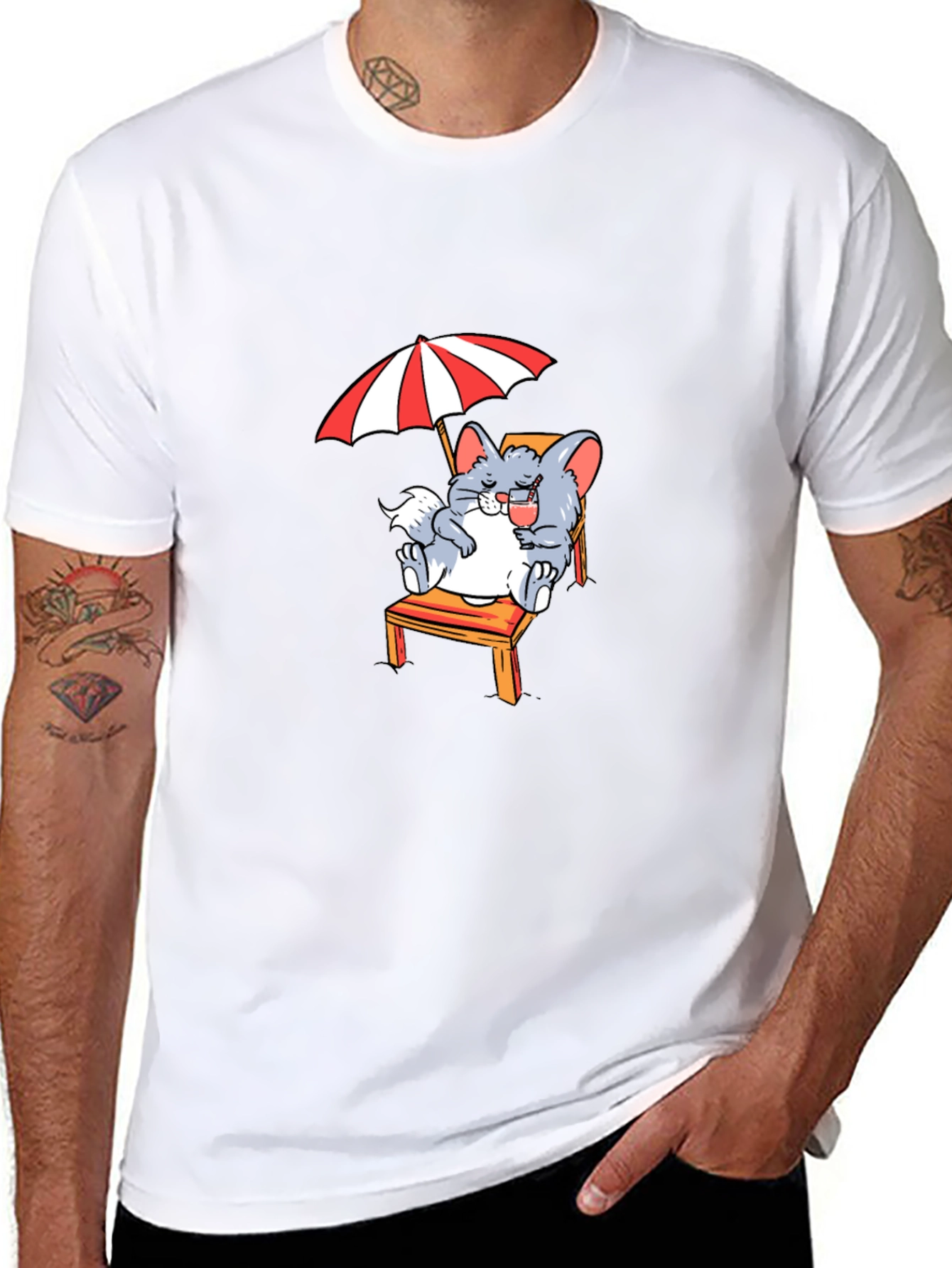 Black Relaxing Chinchilla T-Shirt - Summer Vibes view 8