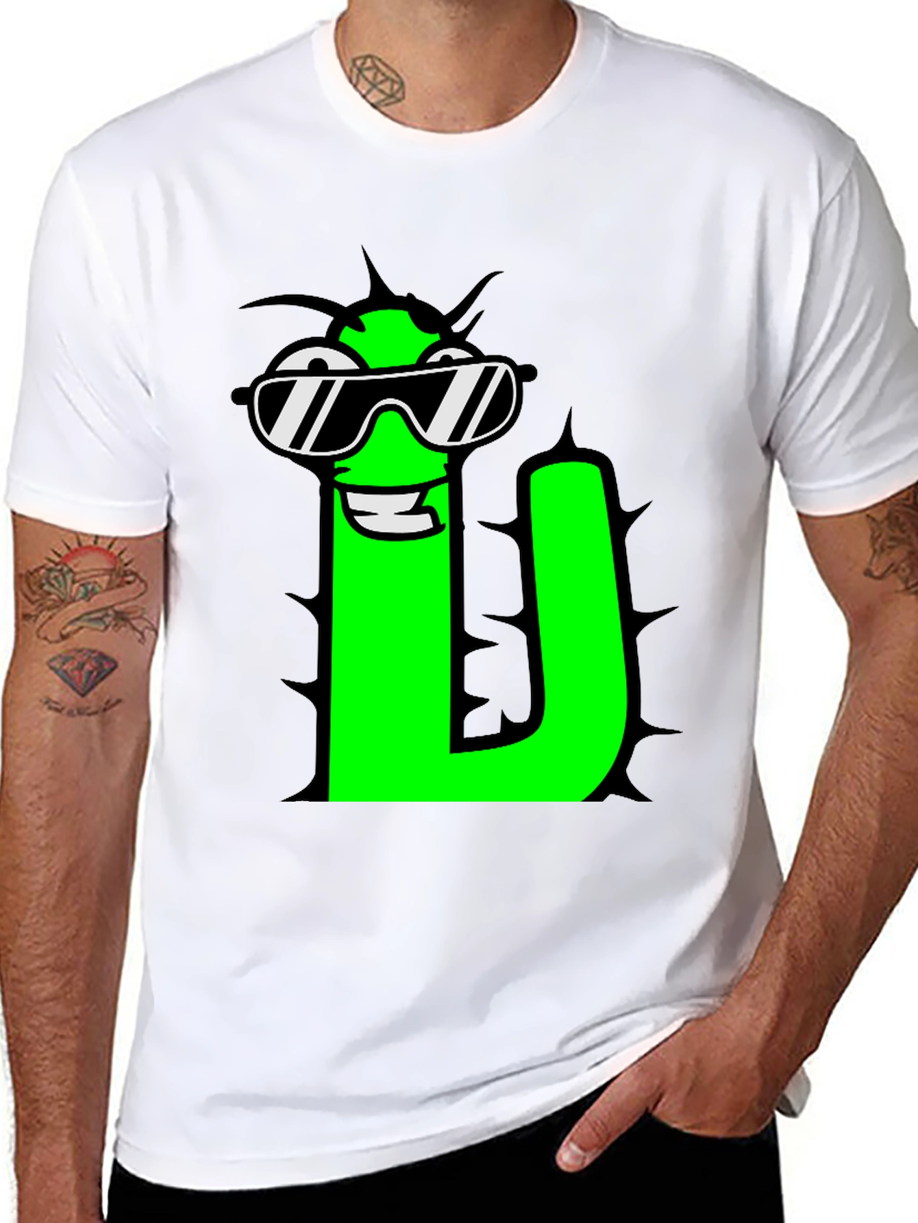 Black Cool Letter "U" Graphic T-Shirt view 8