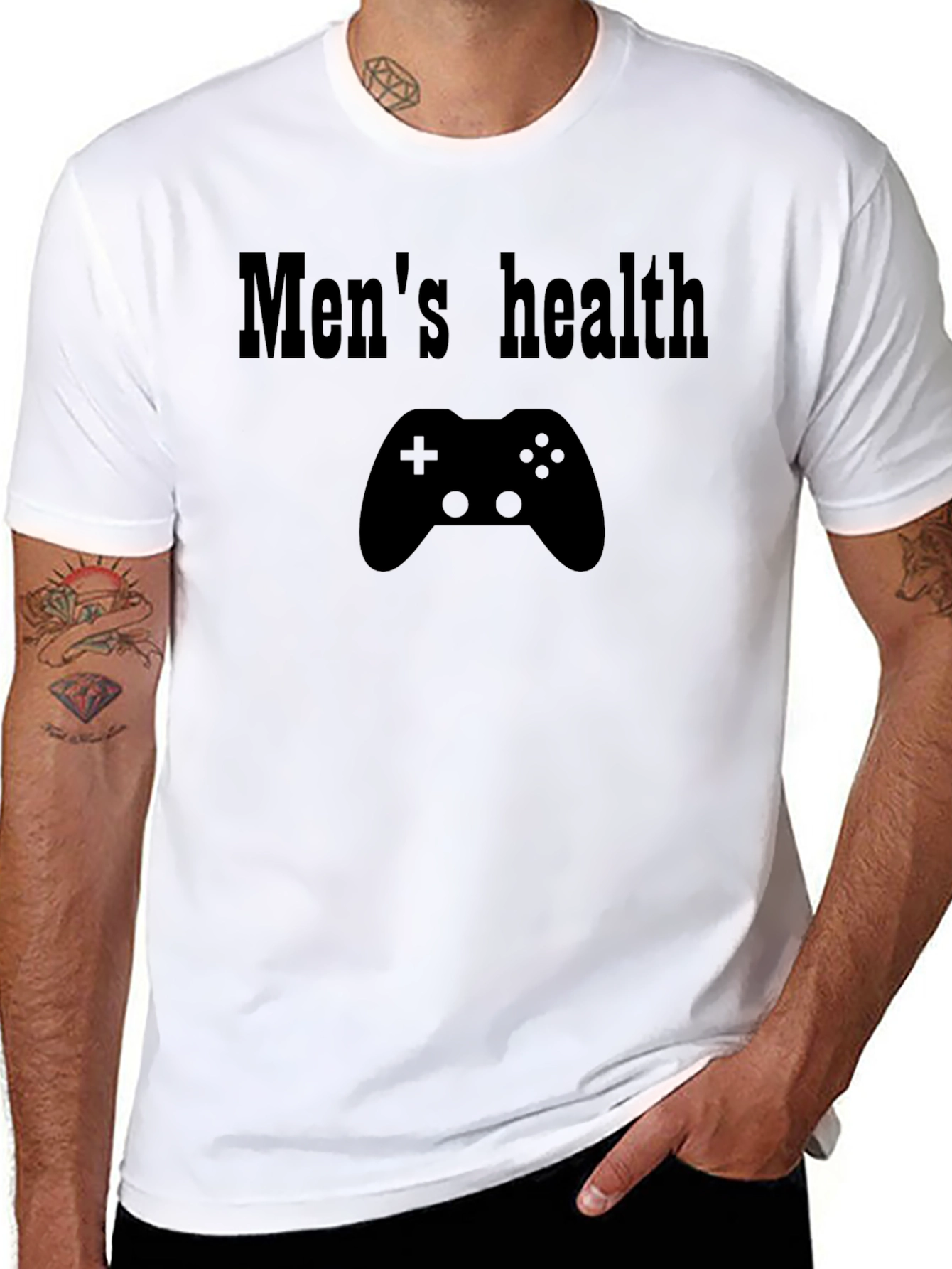 Black Men's Health Gaming T-Shirt - Black view 8