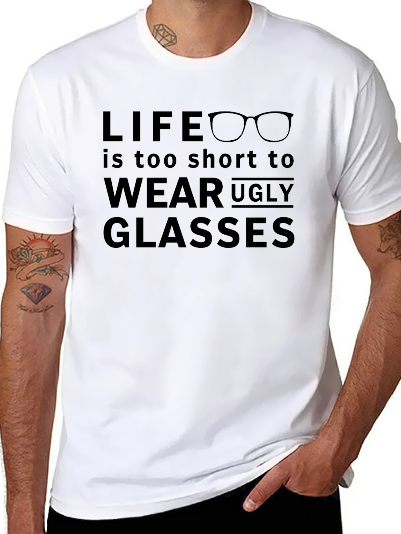 Black Life is too short - Funny Glasses T-shirt view 8