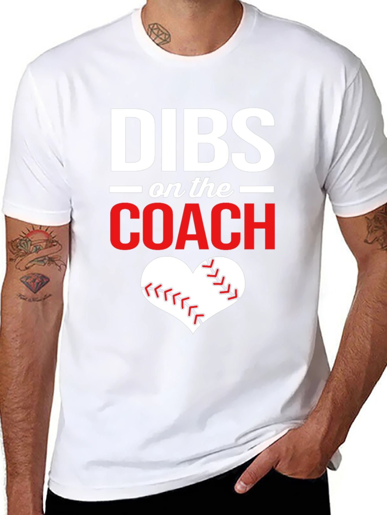 Black Dibs on the Coach Baseball Heart Graphic Tee view 8