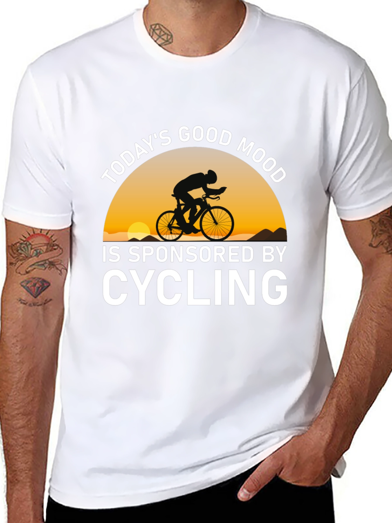 Black Cycling Sponsored Good Mood T-Shirt view 8