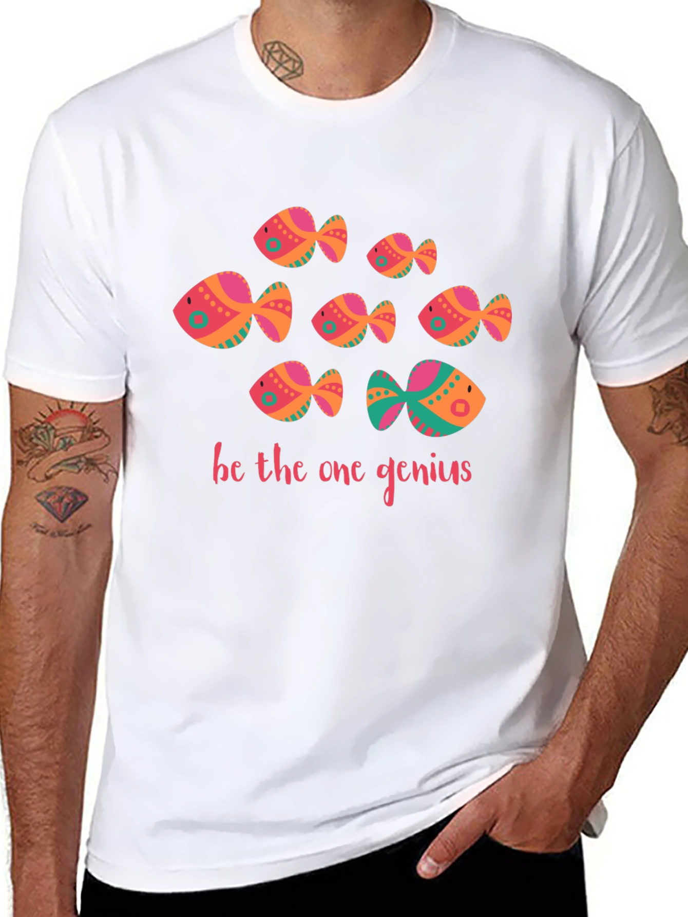 Black Be The One Genius Fish Graphic Tee - Black view 8