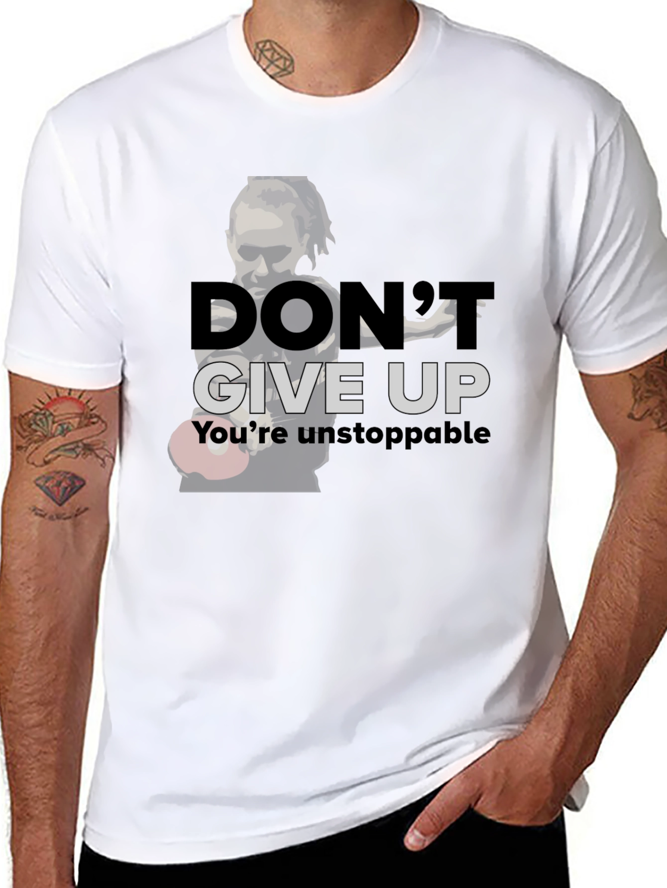 Don't Give Up T-Shirt - Boxing Motivation - 8