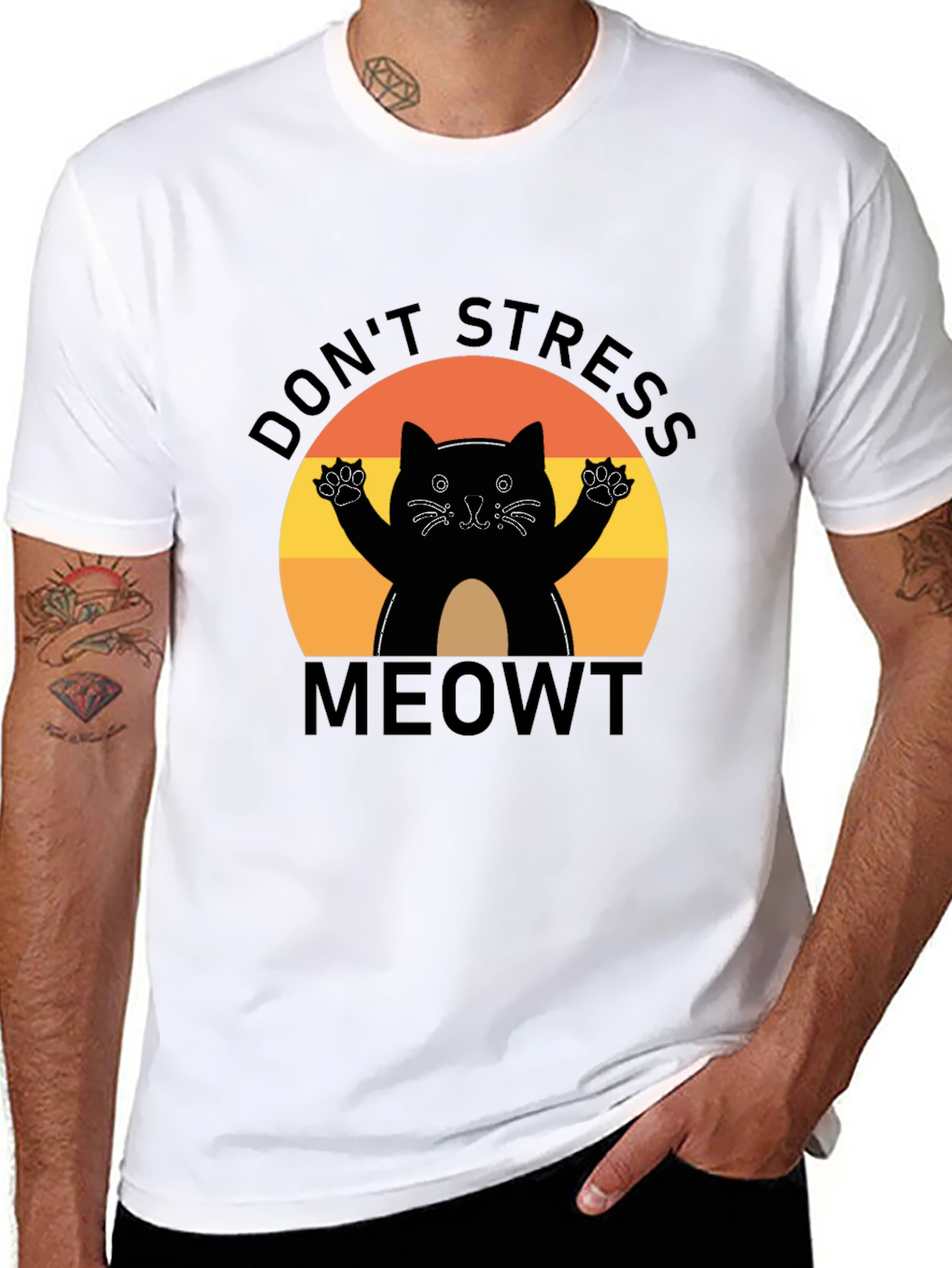 Black Don't Stress Meowt T-Shirt view 8