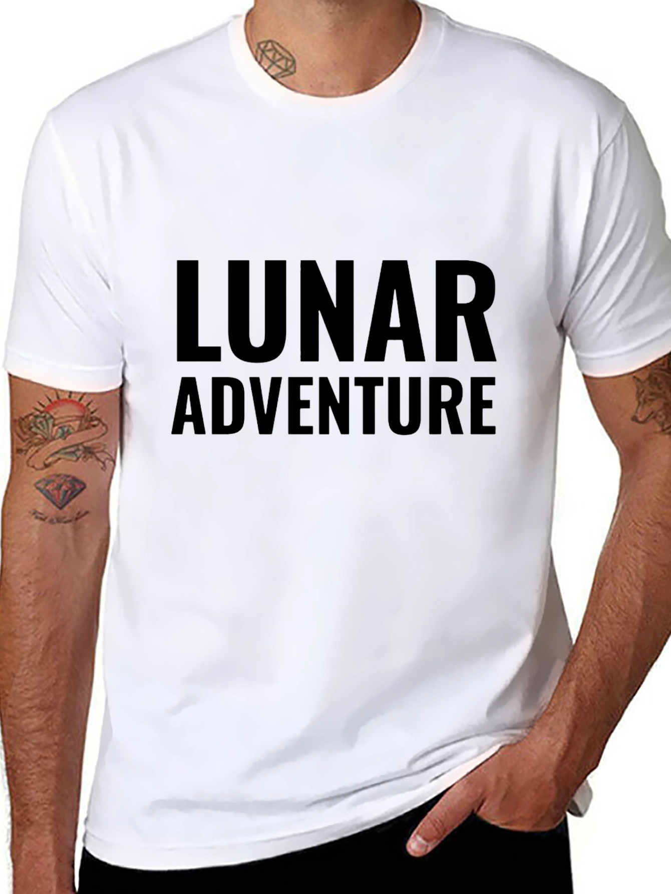 Black Lunar Adventure Black T-Shirt view 8