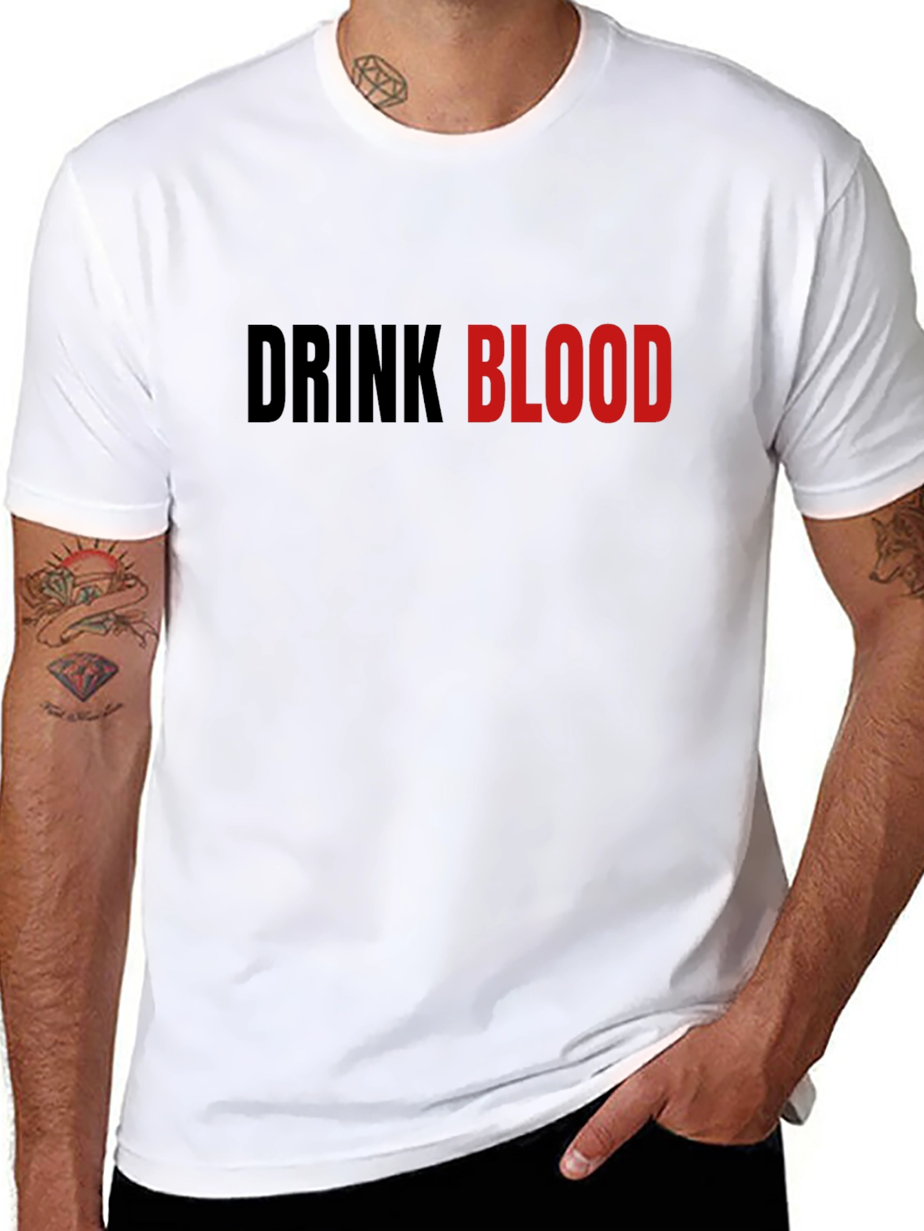 Black Drink Blood Graphic Tee - Edgy Vampire Style view 8