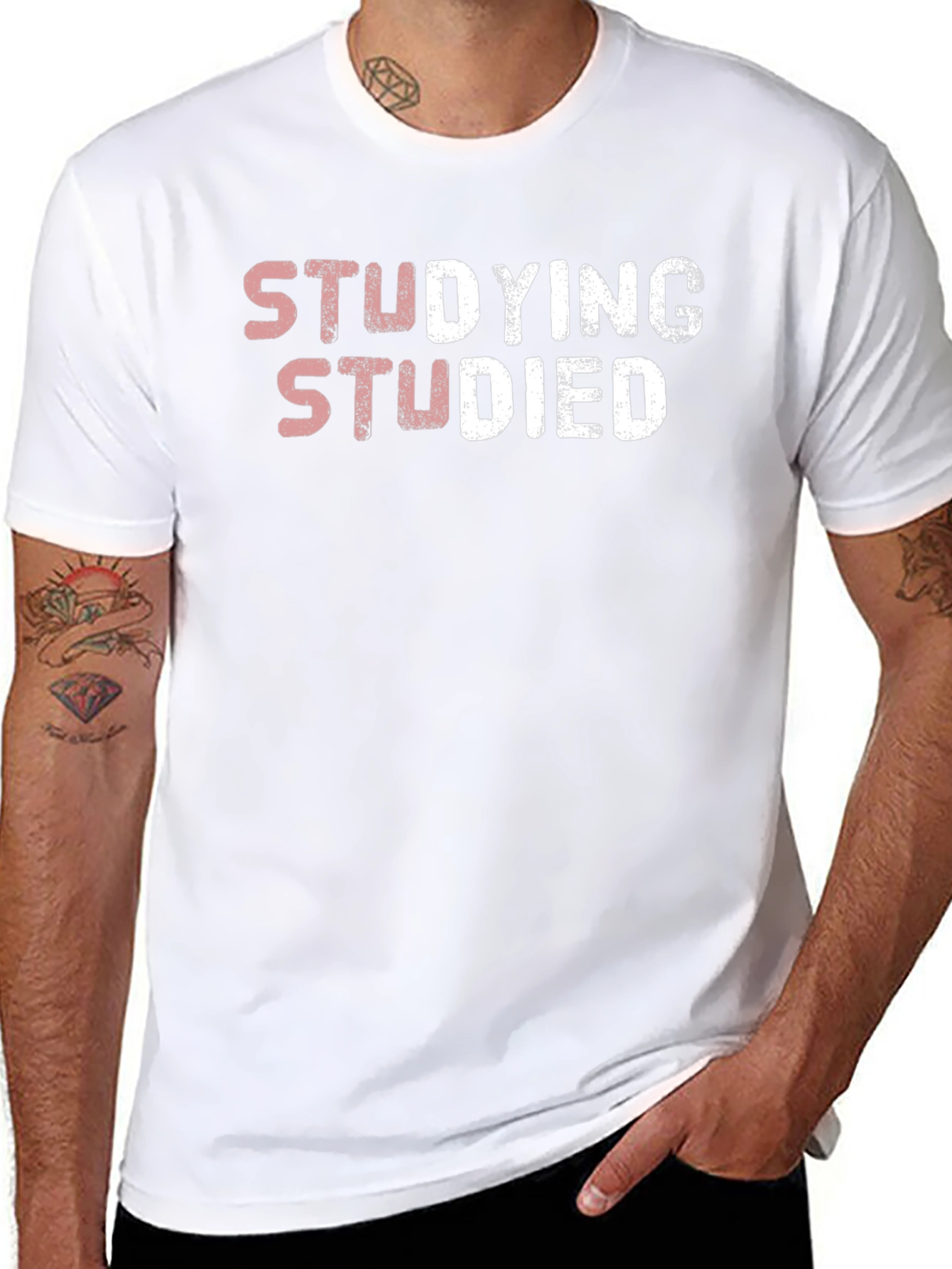 Black Studying Studied Funny Graphic T-Shirt view 8