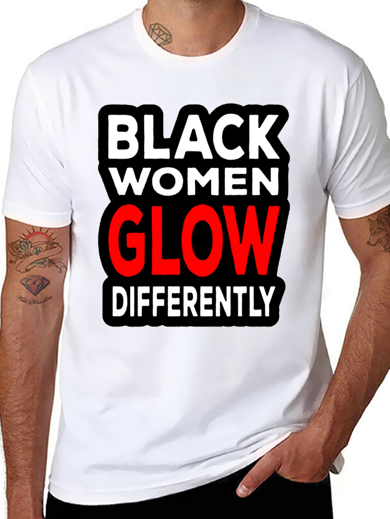 Black Black Women Glow Differently T-Shirt view 8