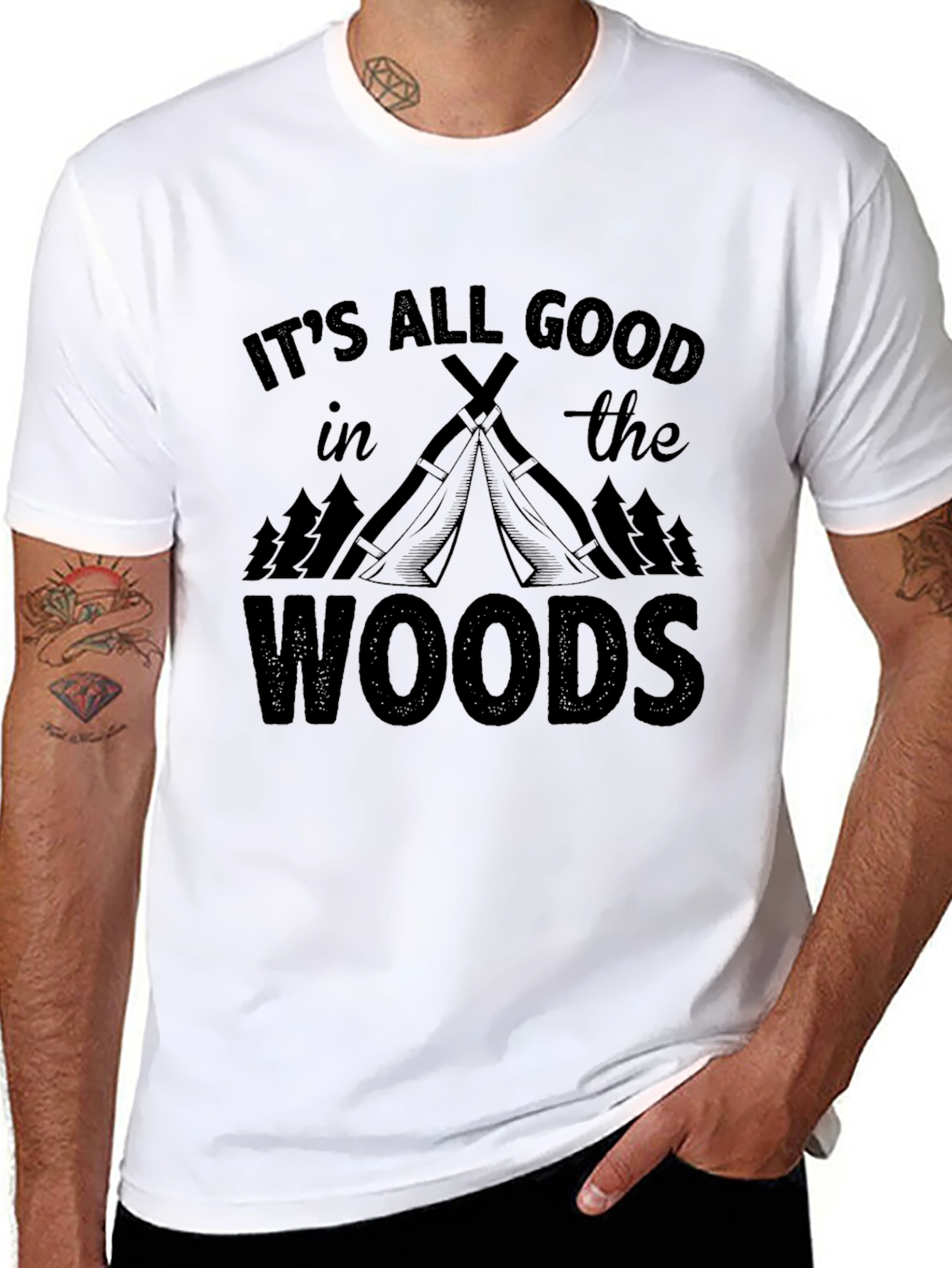 Black It's All Good in the Woods Graphic Tee view 8