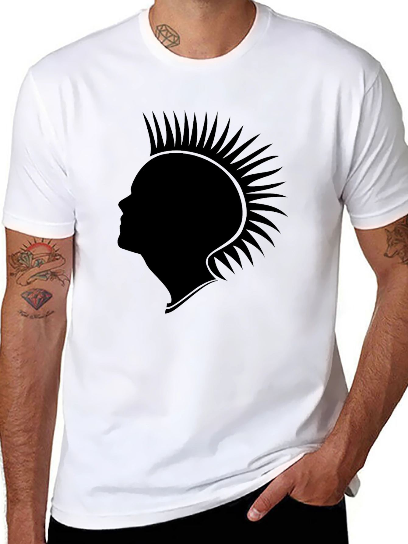 Black Punk Silhouette Graphic Tee - Classic Black view 8
