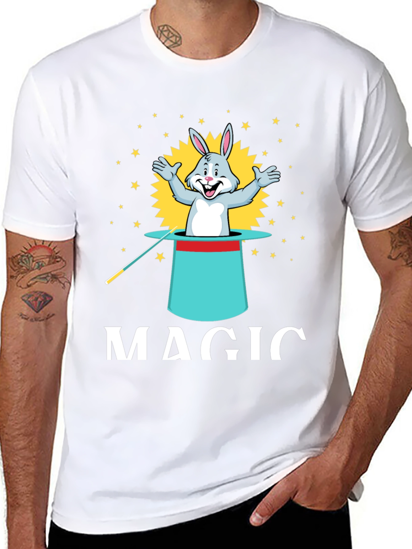 Black Magic Rabbit Tee - Illusionist Style view 8