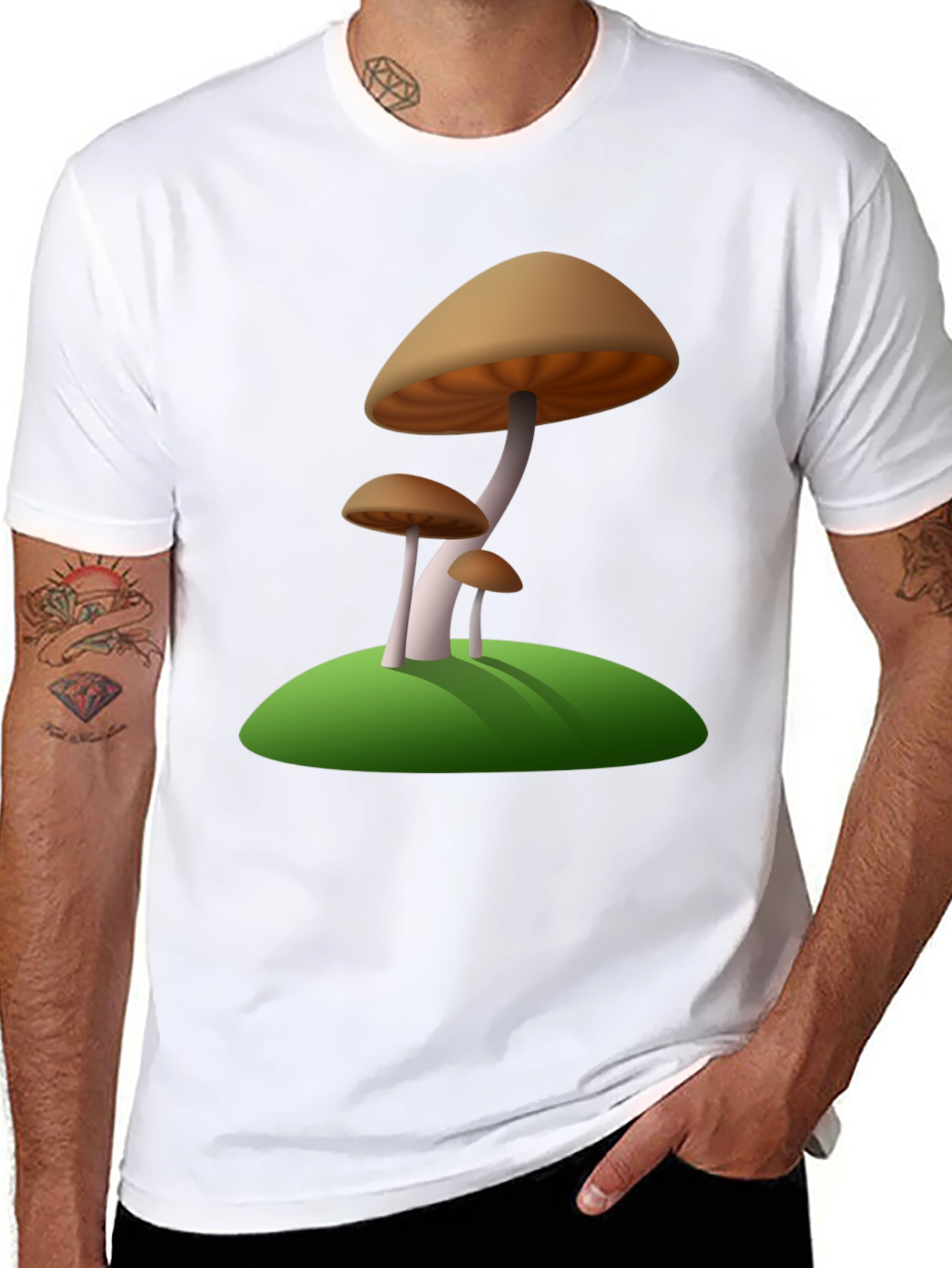Black Mushroom Graphic Tee - Nature Inspired Design view 8