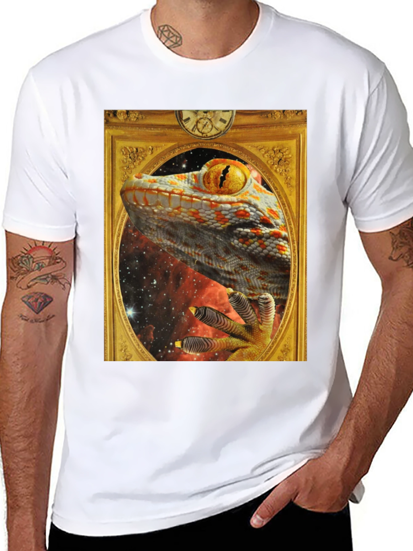 Black Lizard in Frame Graphic Tee view 8
