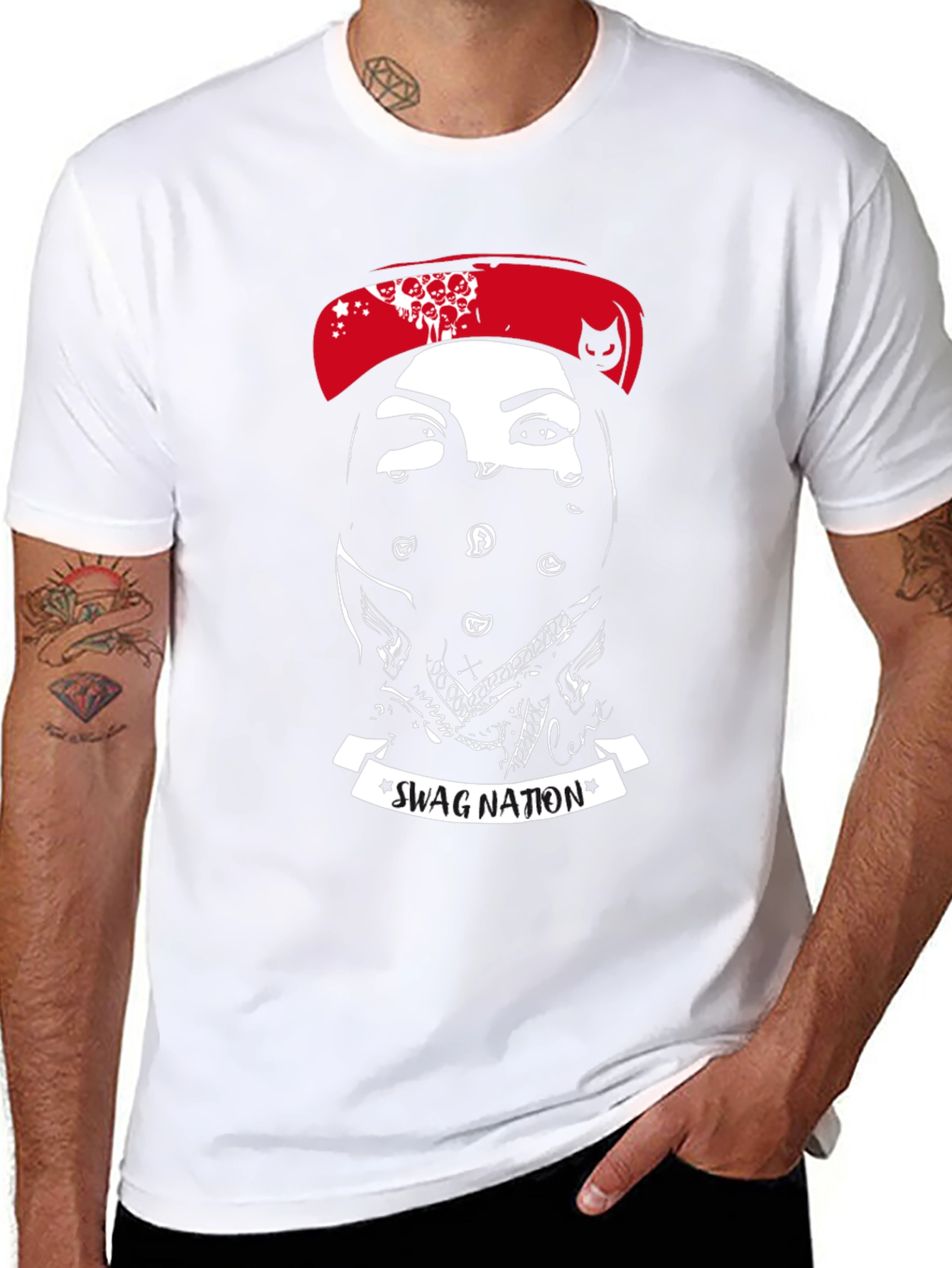 Black Swag Nation Graphic Tee - Men's Black T-Shirt view 8