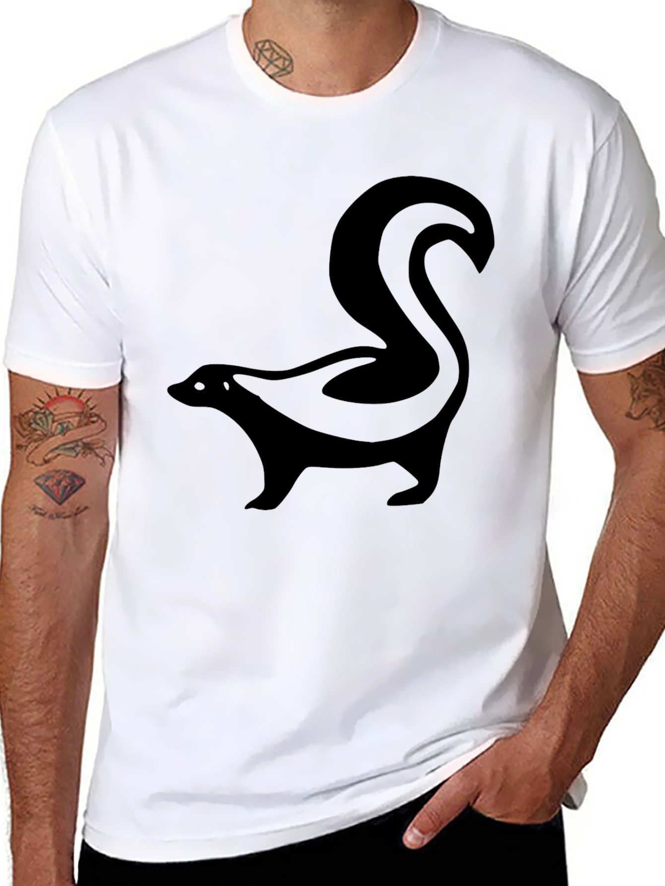 Black Skunk Graphic T-Shirt - Men's Black Tee view 8