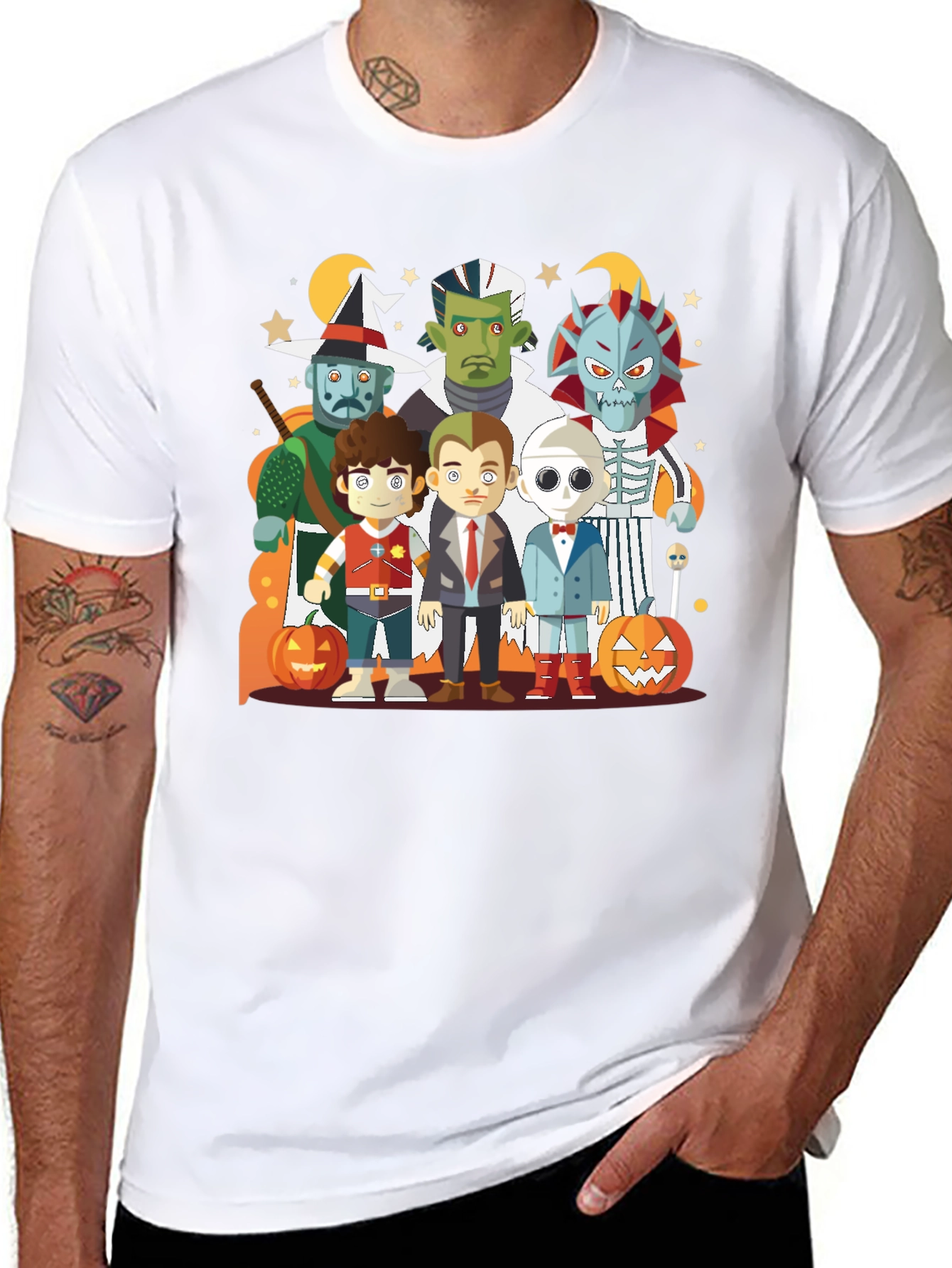 Black Halloween Character Graphic Black Tee view 8