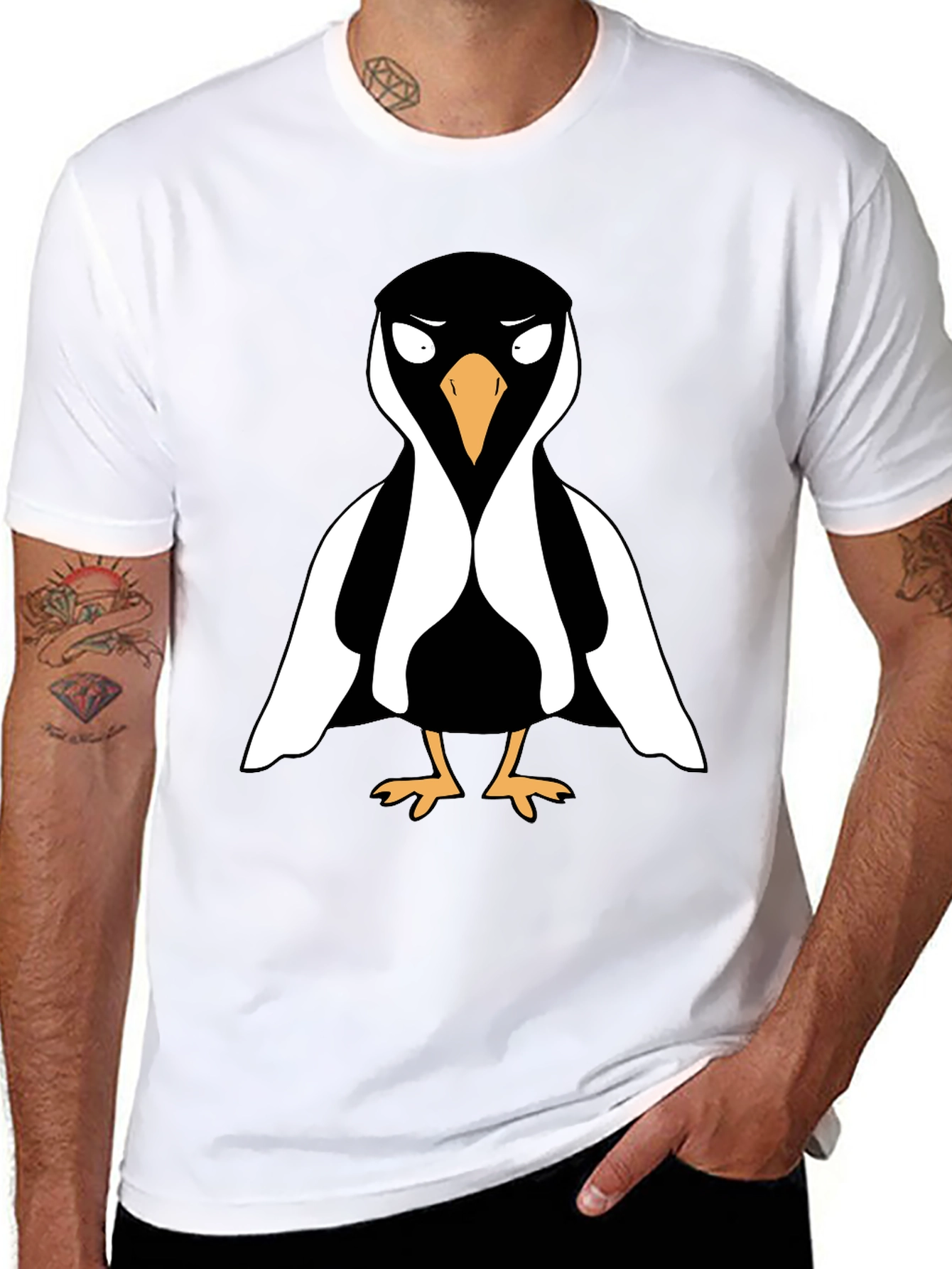 Black Cool Penguin Graphic Tee - Black T-Shirt view 8