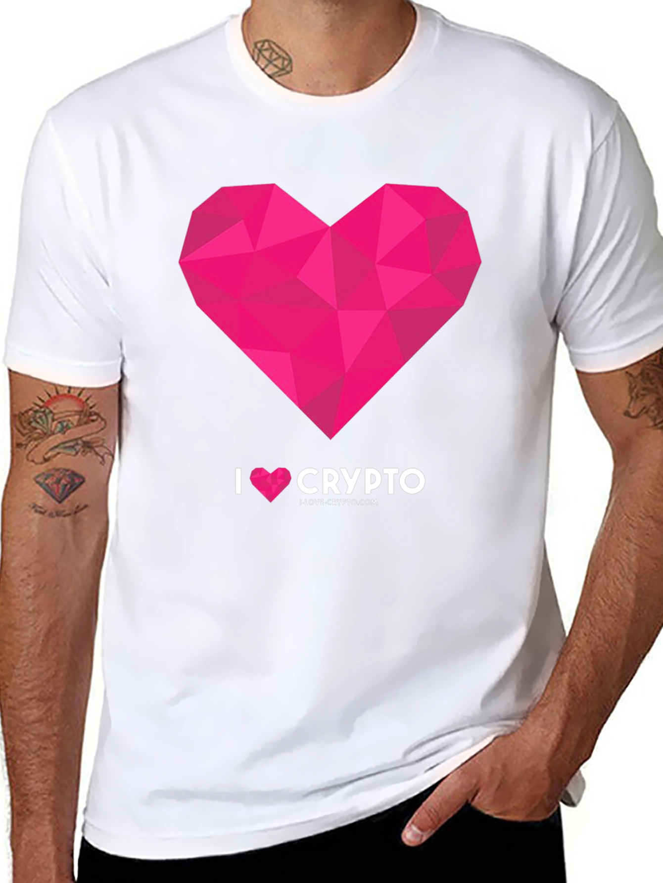 Black I Heart Crypto Black Graphic Tee view 8