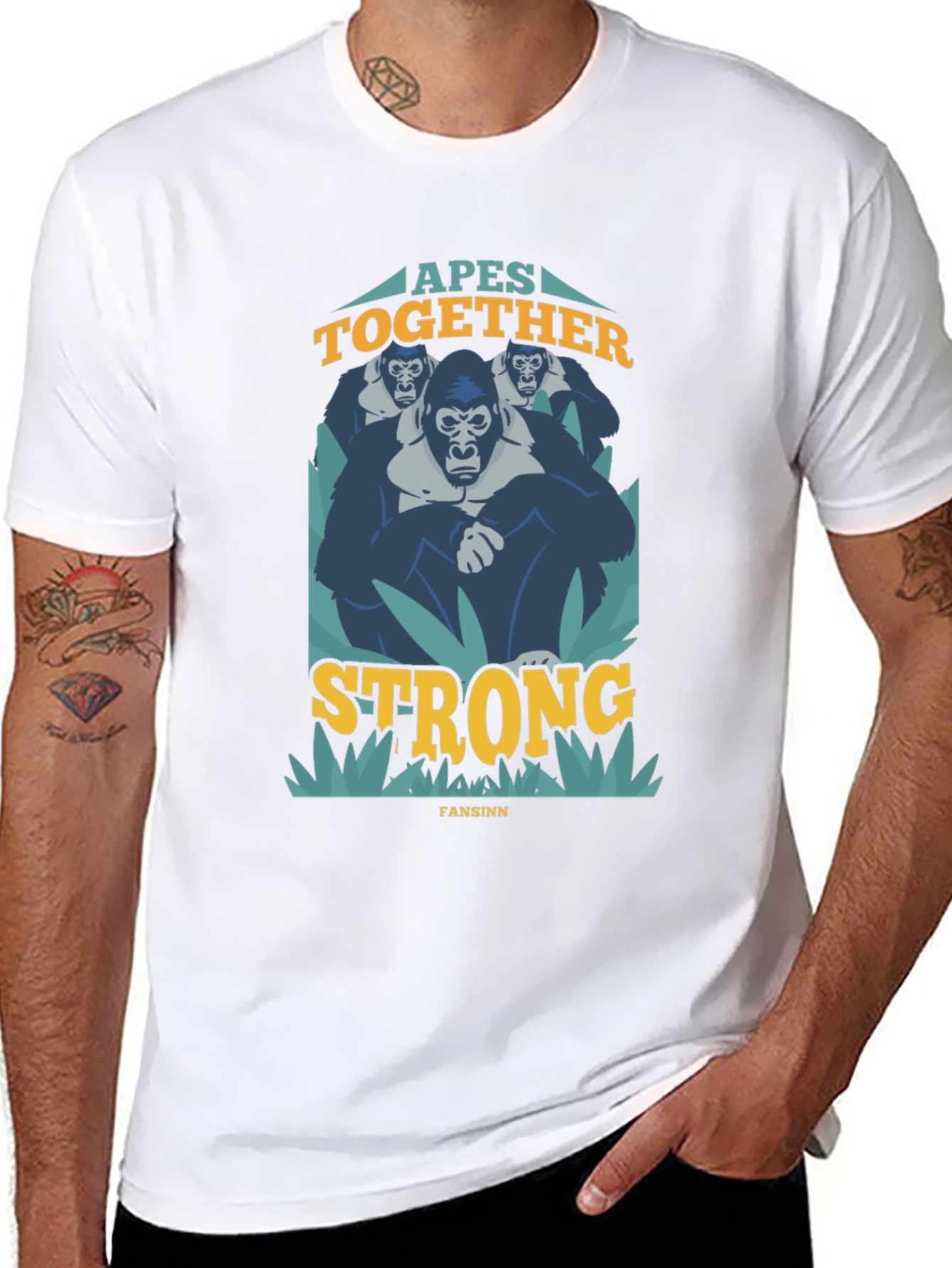 Black Apes Together Strong Graphic T-Shirt view 8