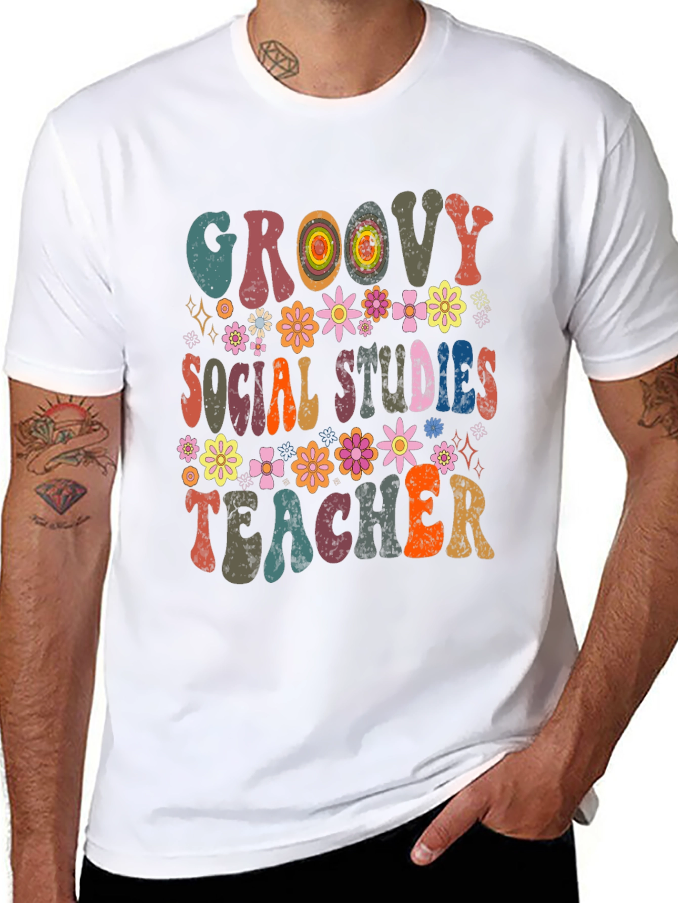 Groovy Social Studies Teacher T-Shirt - 8