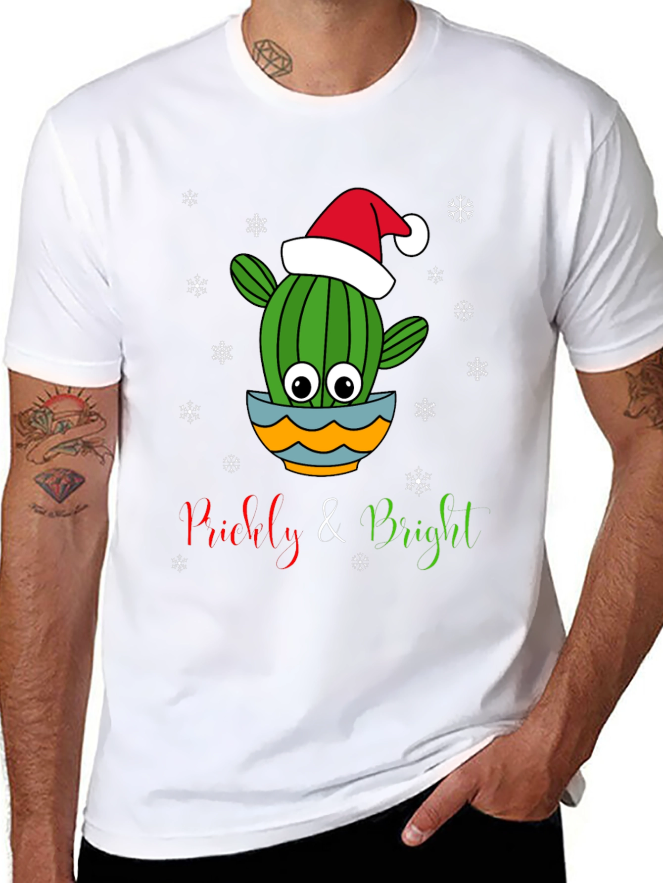 Prickly & Bright Christmas Cactus Graphic Tee - 8