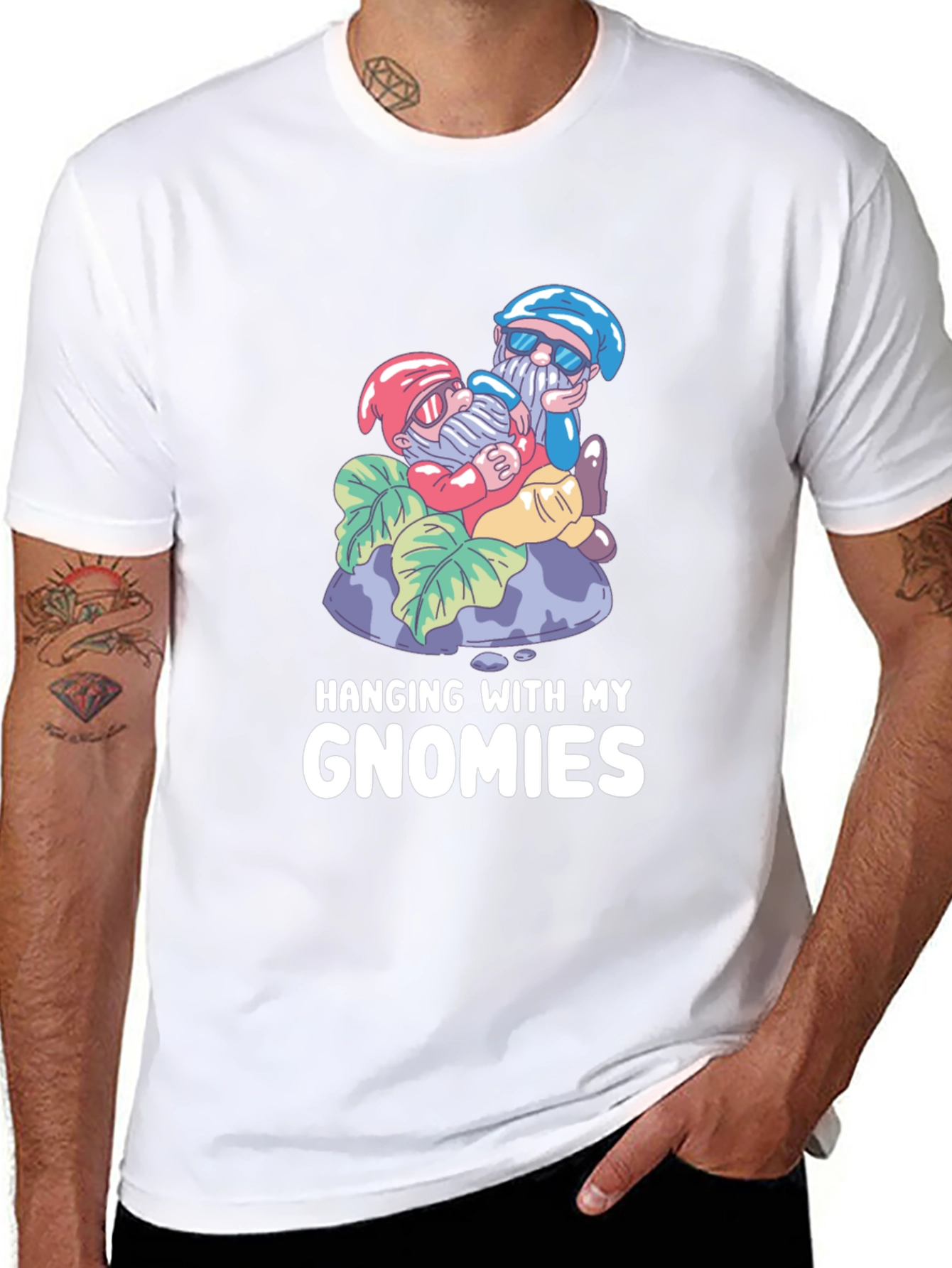 Black Hanging With My Gnomies Graphic T-Shirt view 8