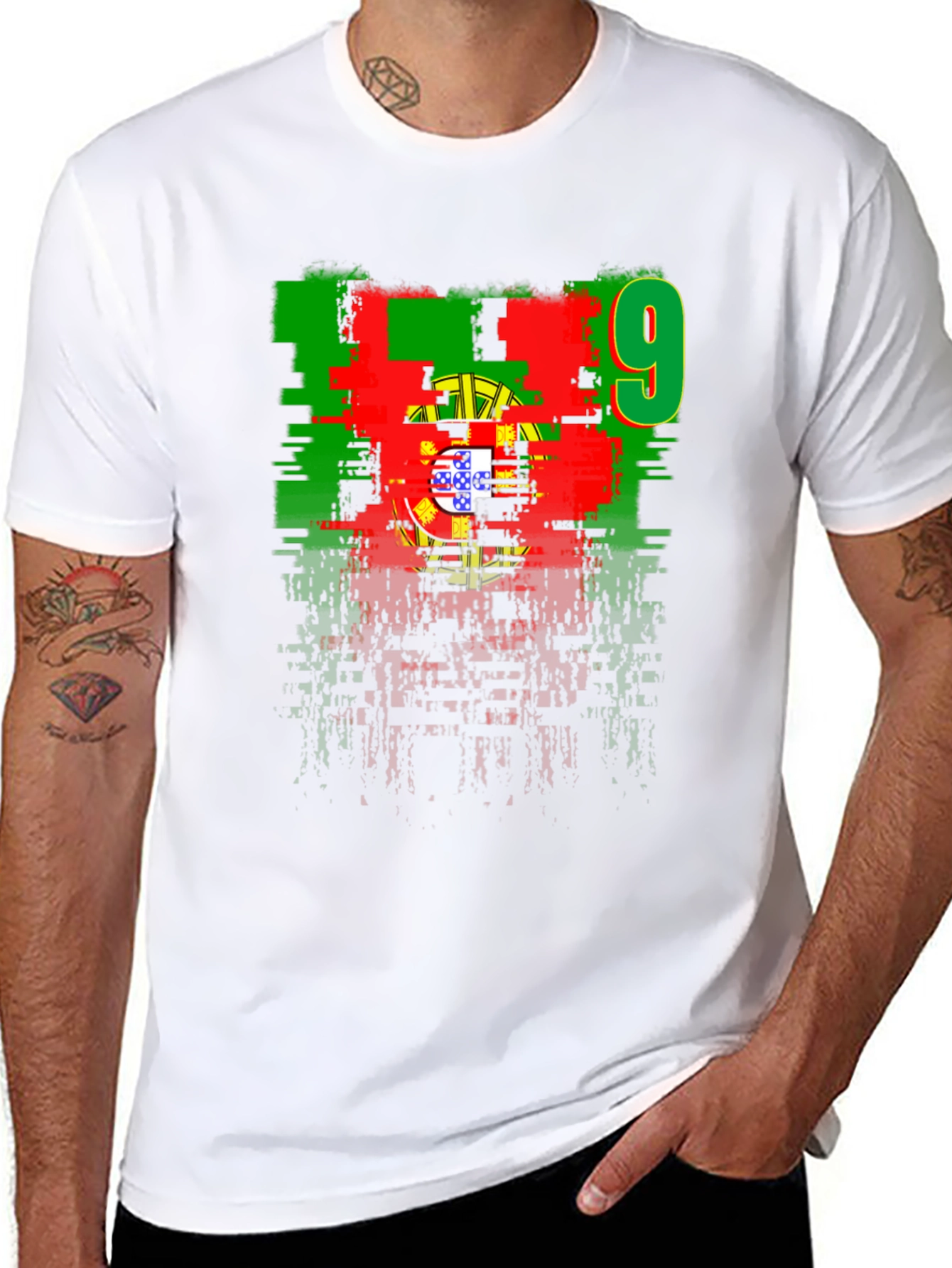 Portugal Flag Number 9 Graphic T-Shirt - 8