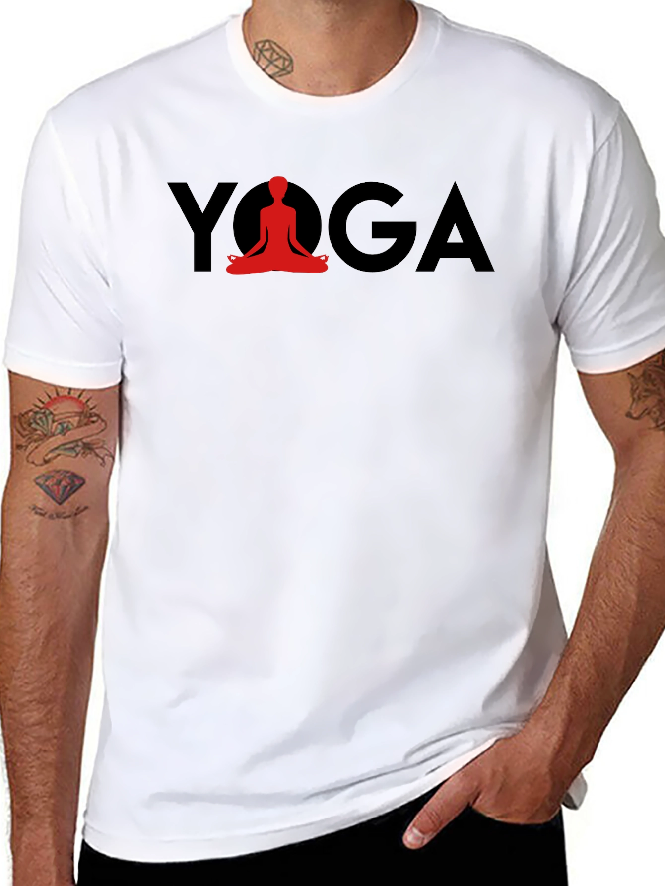 Black Yoga Meditation T-Shirt - Relaxed Fit view 8