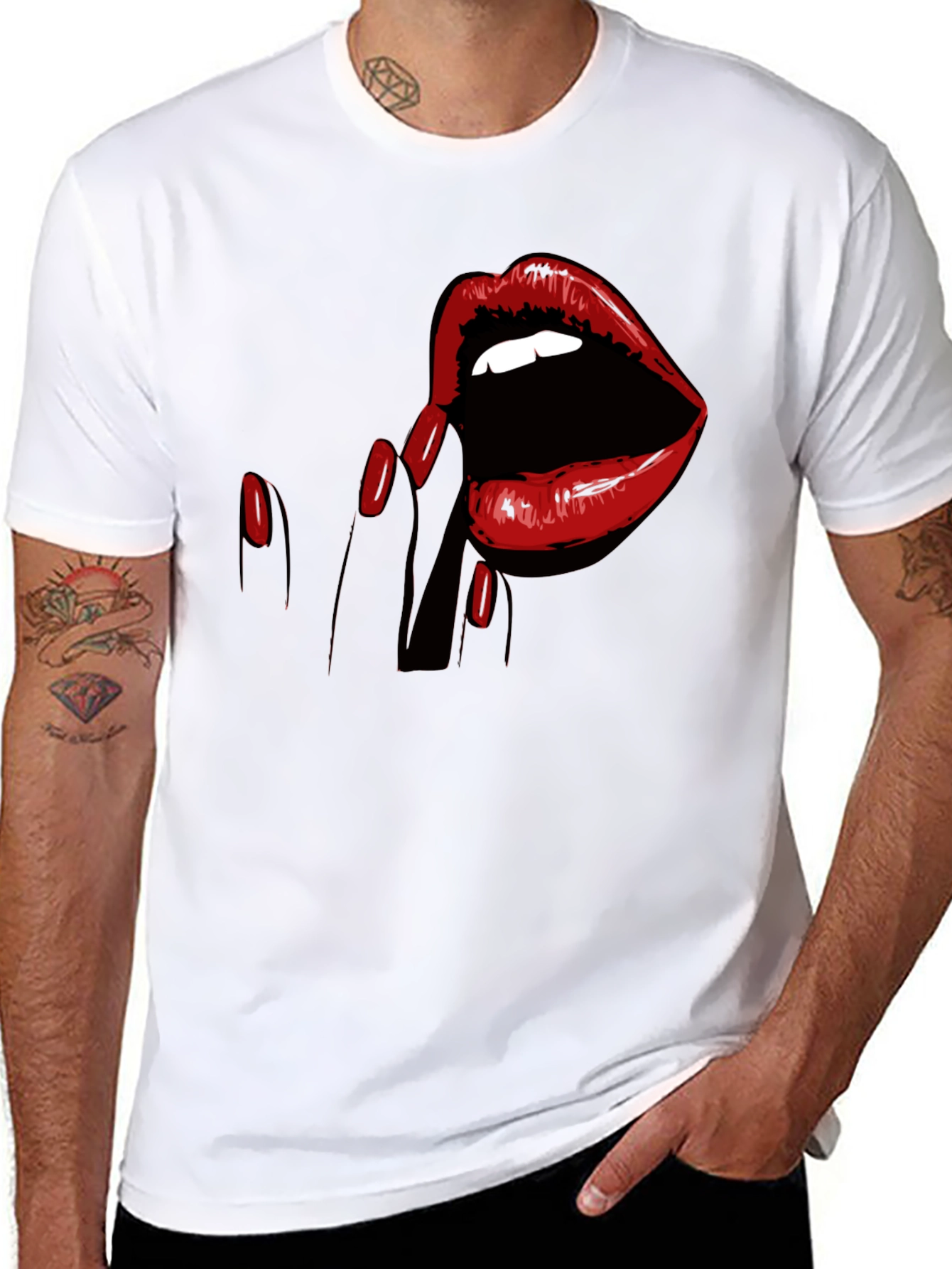 Black Lip Service Graphic Tee - Bold & Edgy Style view 8