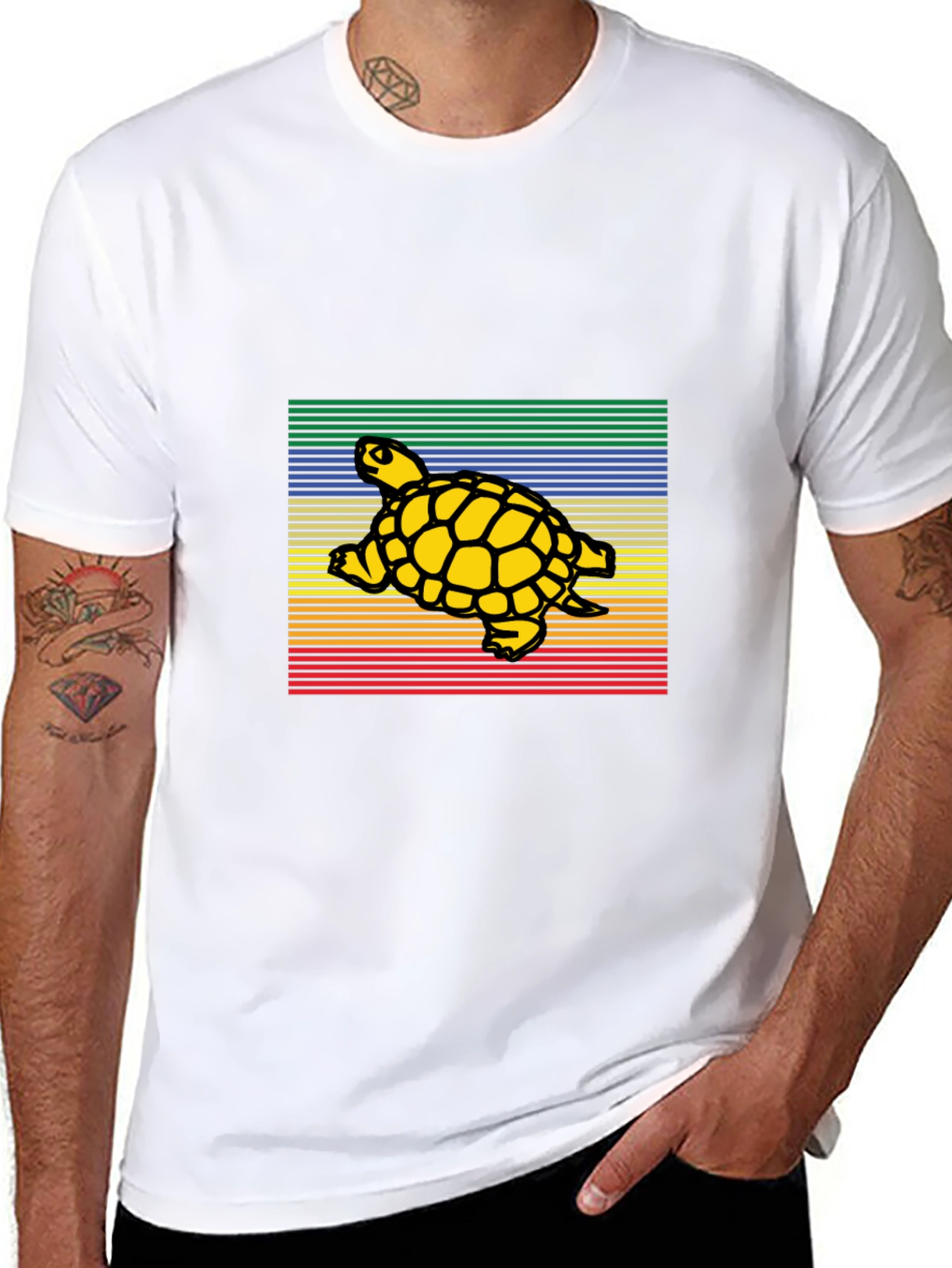 Black Retro Turtle Graphic T-Shirt view 8