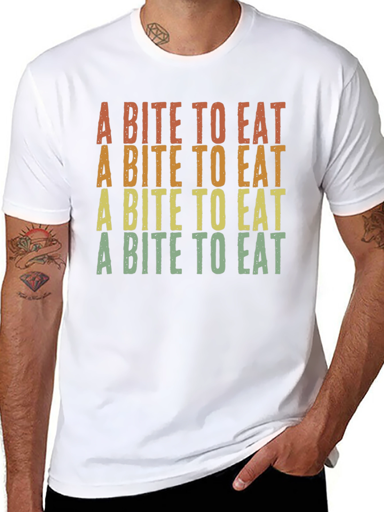 Black A Bite To Eat Retro Graphic T-Shirt view 8