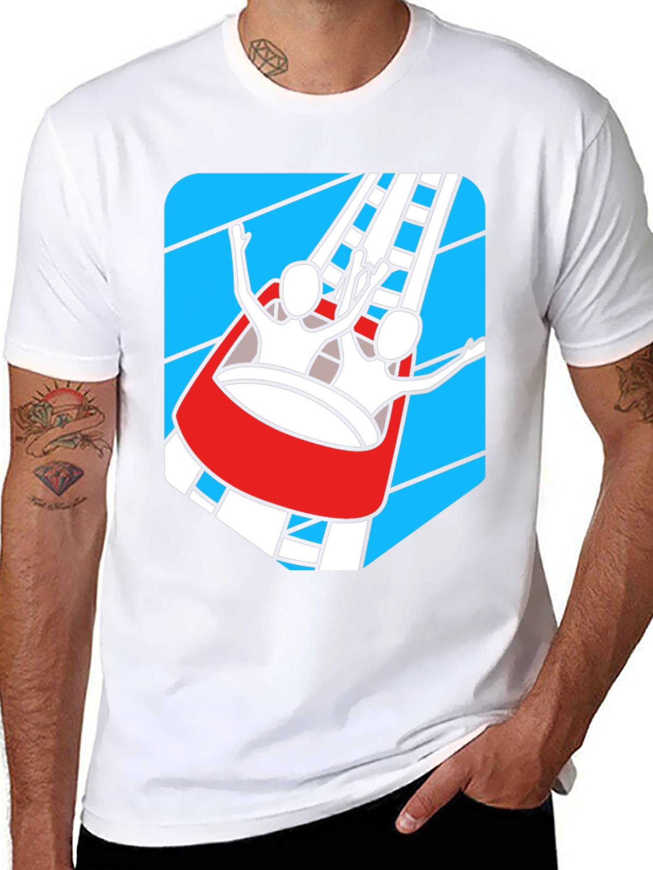 Black Roller Coaster Ride T-Shirt - Thrill Seeker Tee view 8