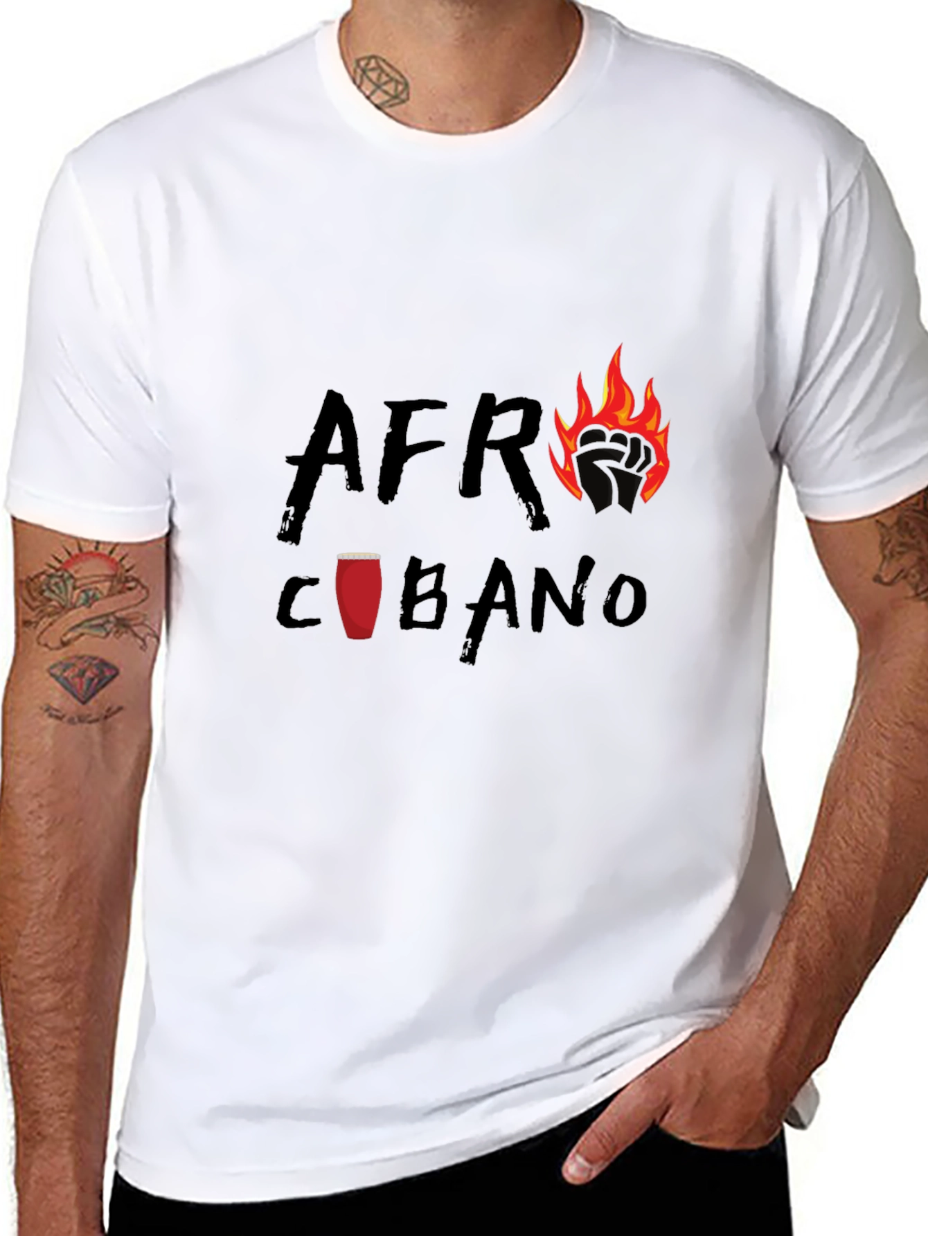 Black Afro Cubano T-Shirt - Stylish Graphic Tee view 8