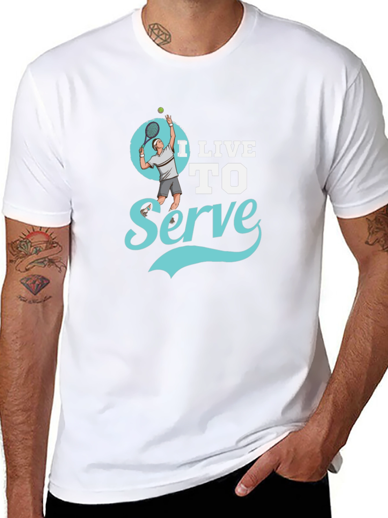 I Live to Serve Black Graphic T-Shirt - 8